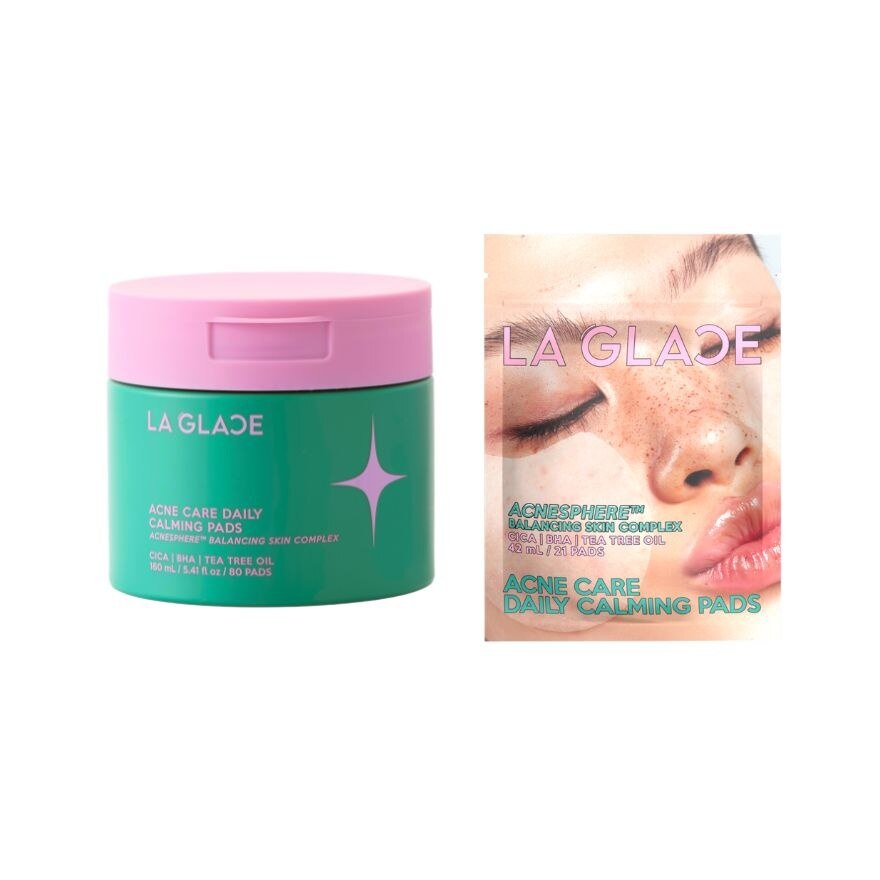 LA GLACE Value Pack Acne Care Daily Calming Pads 80pcs. + Travel Size 21pcs.