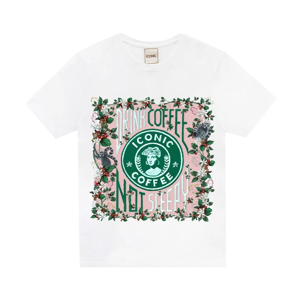 ICONIC White CAFFEINE PINK T-SHIRT Model CAFFEINEPINK5502