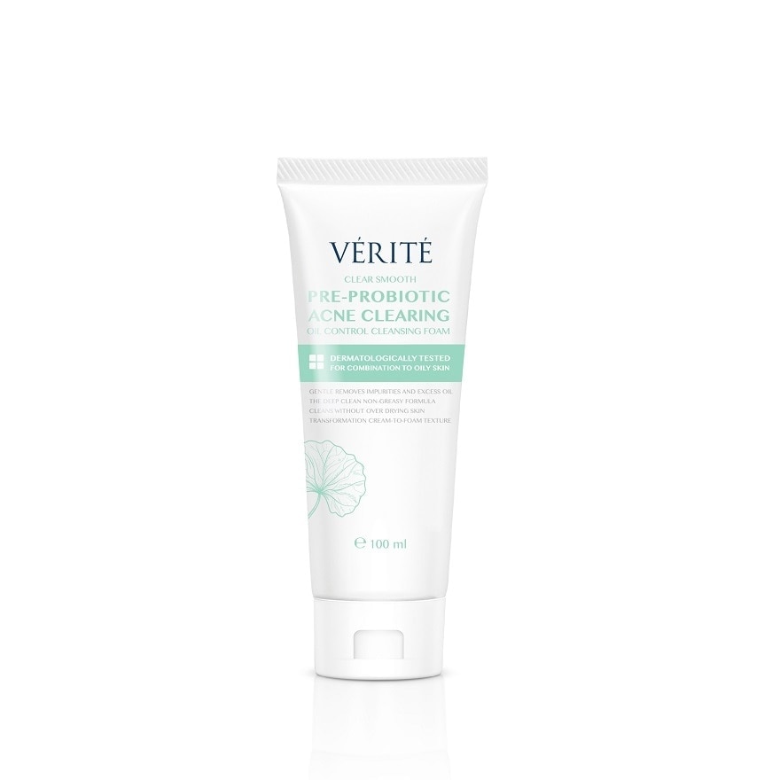 Verite Clear Smooth Pre-Probiotic Acne Clearing Oil Control Cleansing Foam