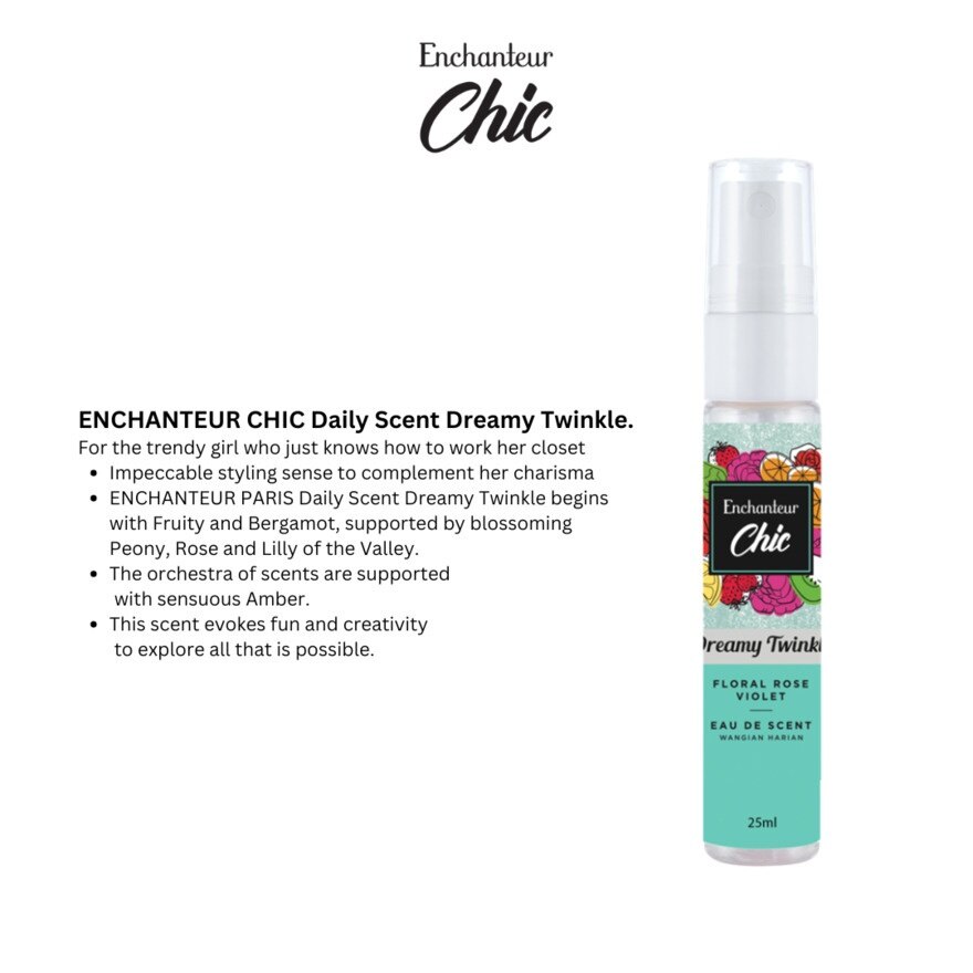 Enchanteur Chic Dreamy Twinkle Eau De Scent 25ml.