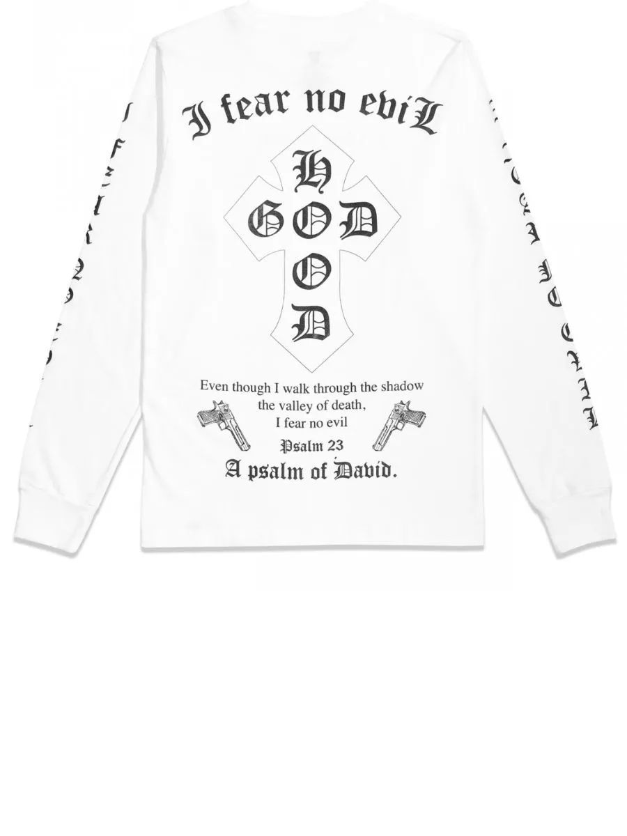 TZ WORLDWIDE MEN T-SHIRT TZ I FEAR NO EVIL LONG SLEEVE WHITE
