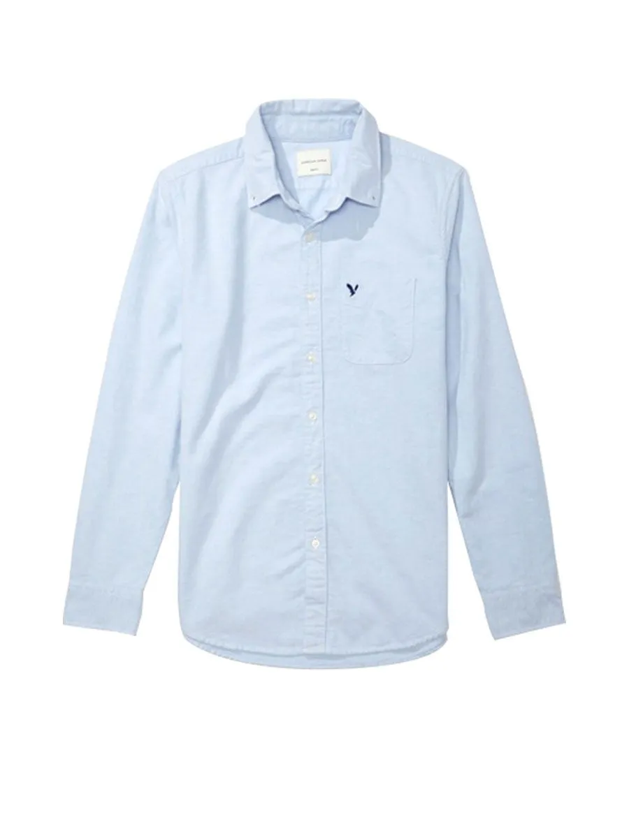 AMERICAN EAGLE Shirt Solid Oxford W Eagle 5153 Solid Oxford 400 Blue