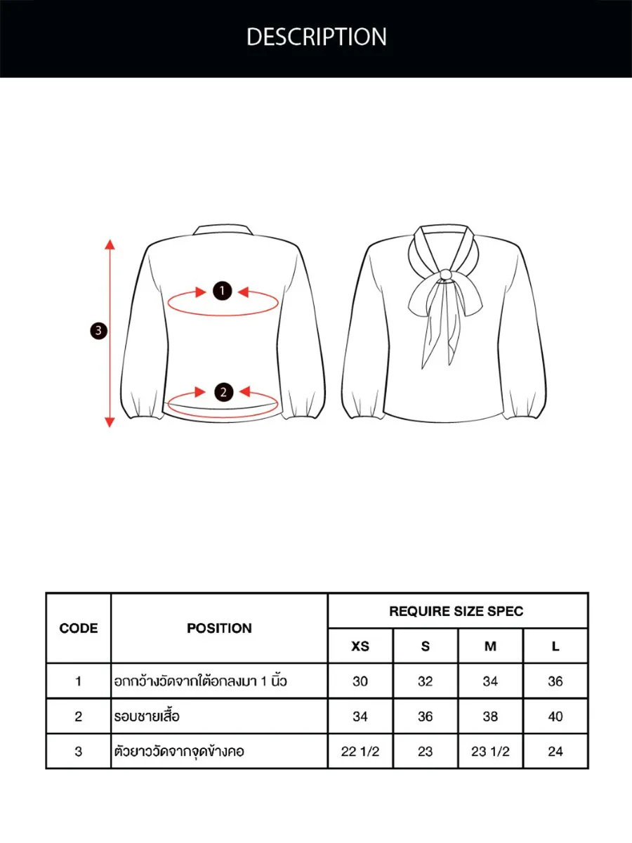 F-FASHION Long Sleeve Blouse with Bow Detail Women White