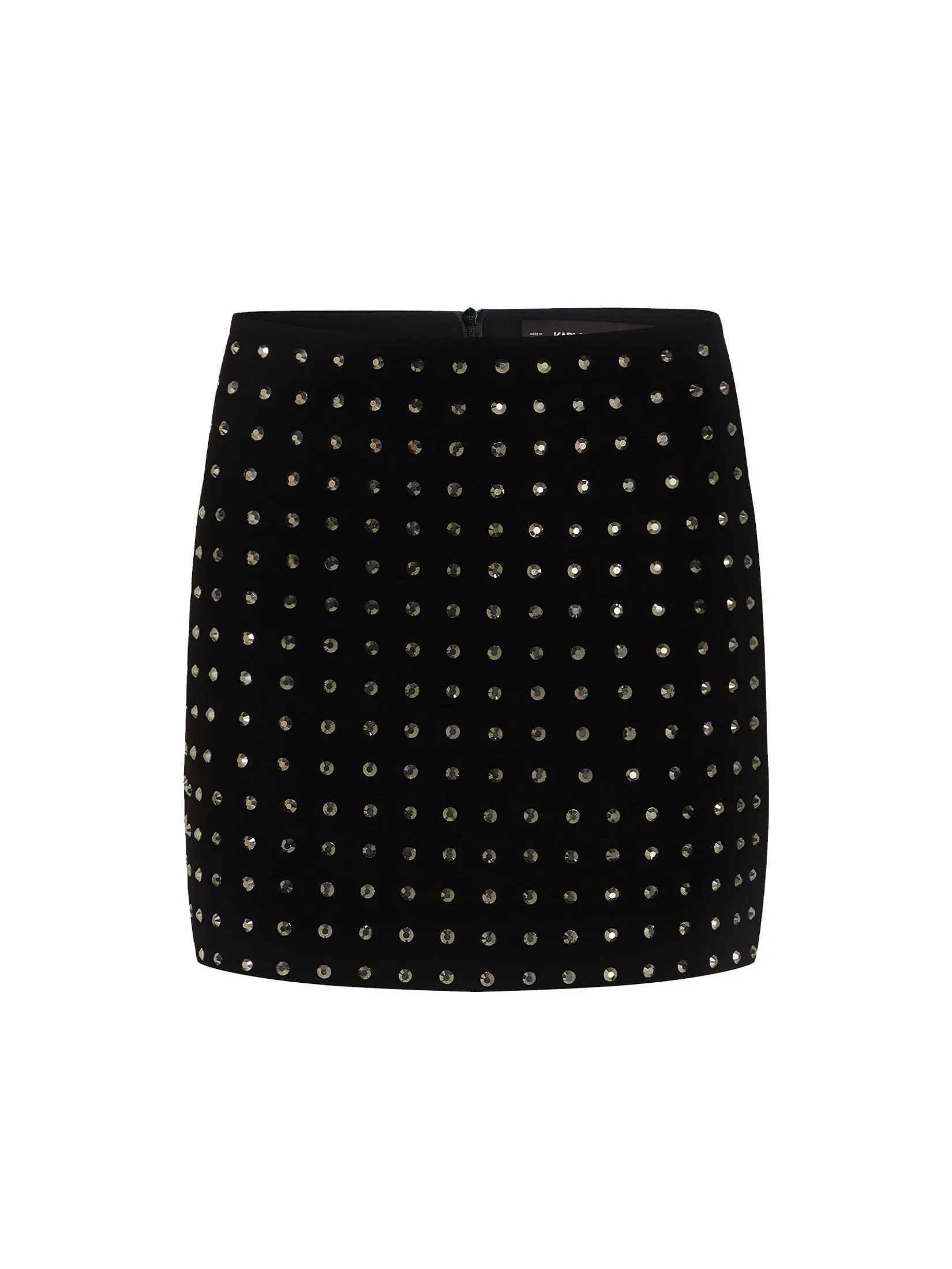 KARL LAGERFELD LARGE RHINESTONE MINI SKIRT BLACK
