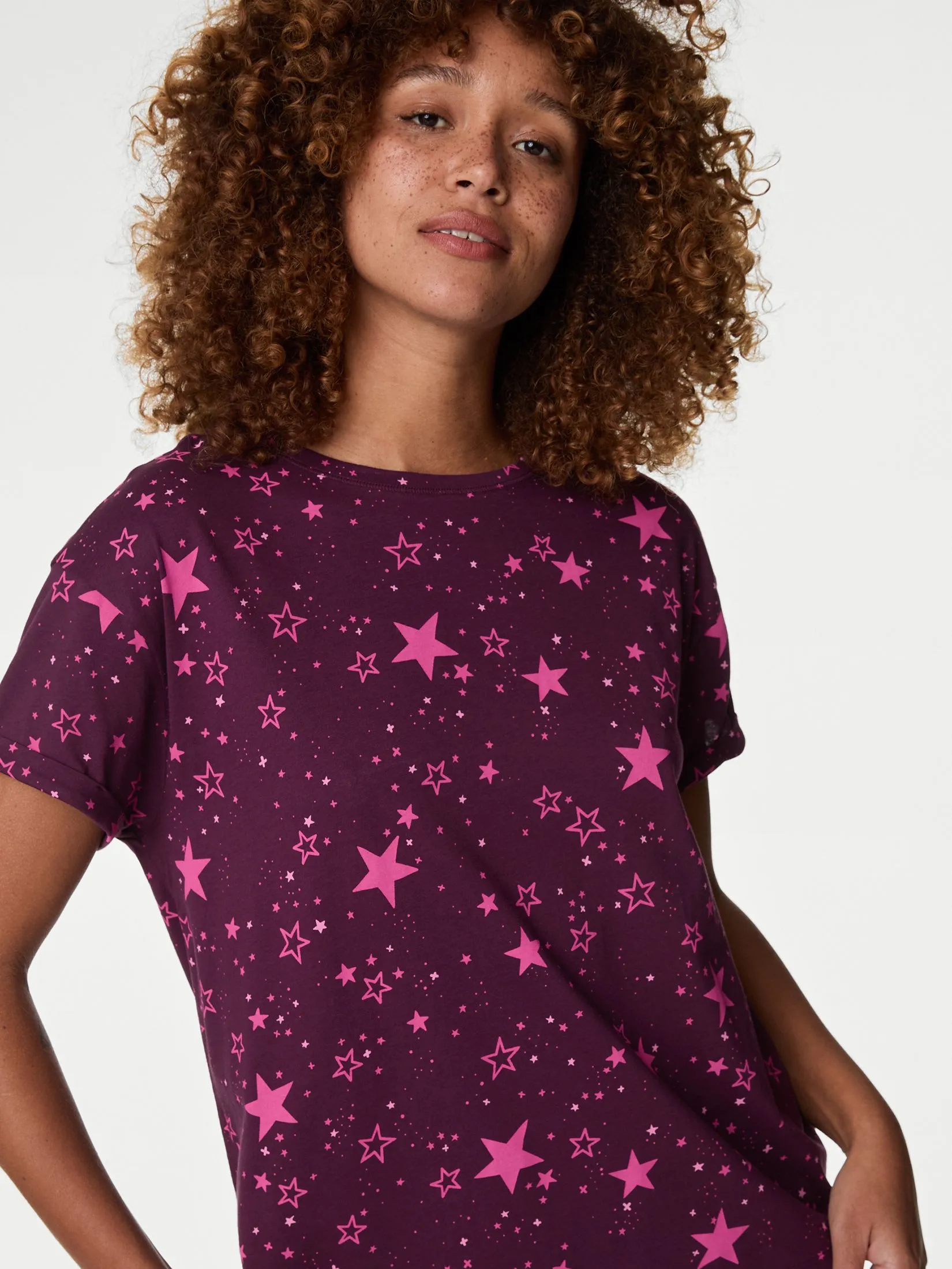 MARKS & SPENCER Women Pyjama Set Pure Cotton Printed Cropped