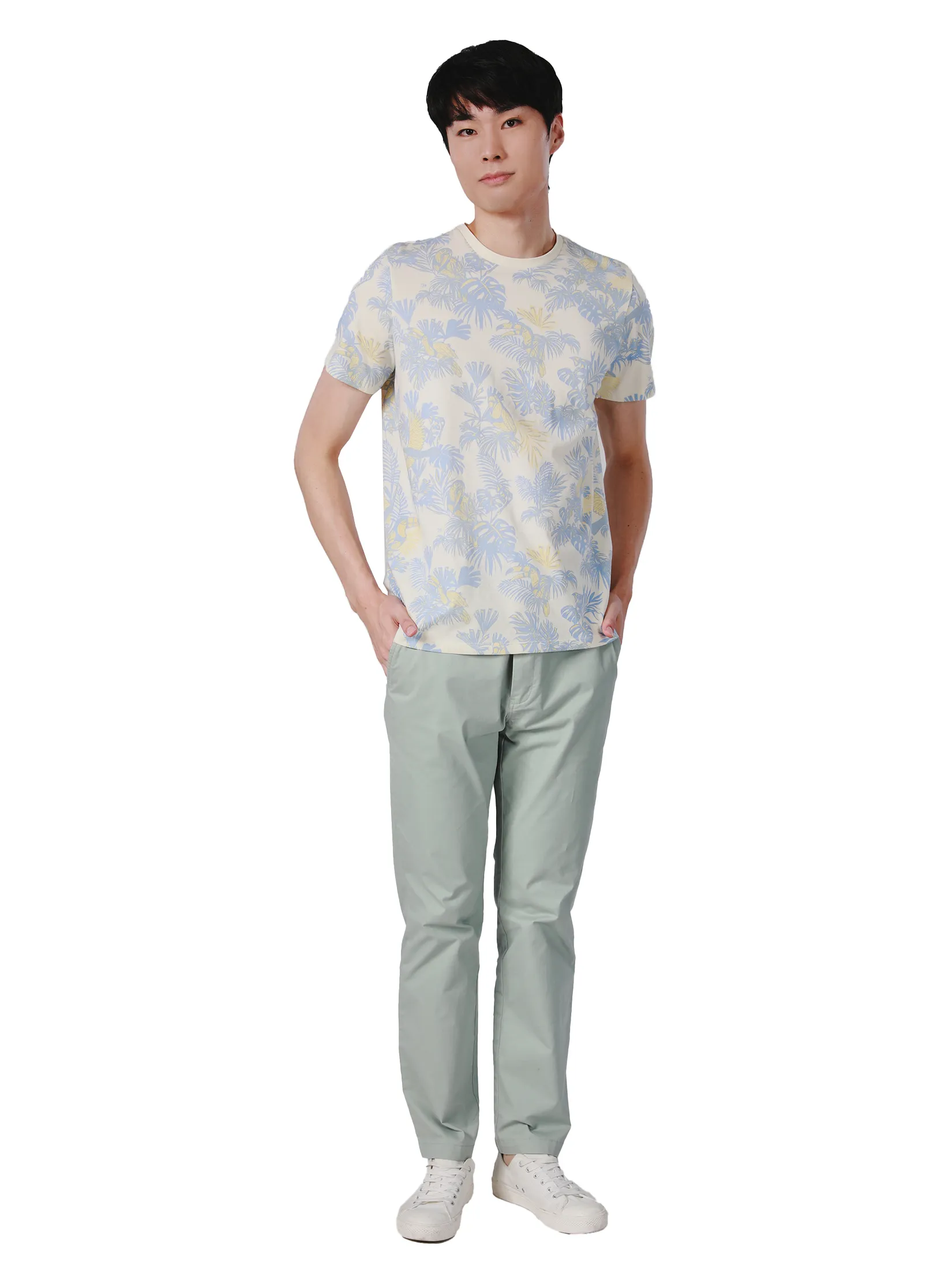 JOHN HENRY Men s T-Shirts (Slim Fit) SONGKRAN FESTIVAL Beige