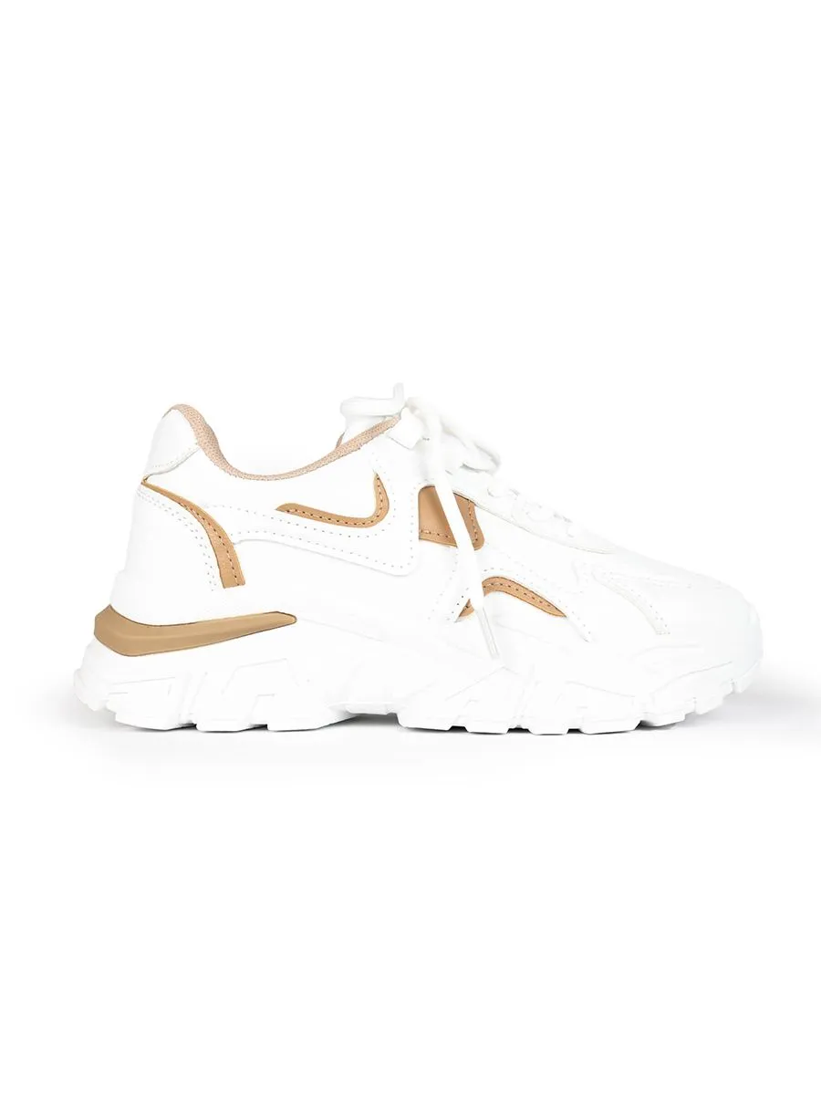 ROVING FOX Women's Sport Sneakers RF White/Beige