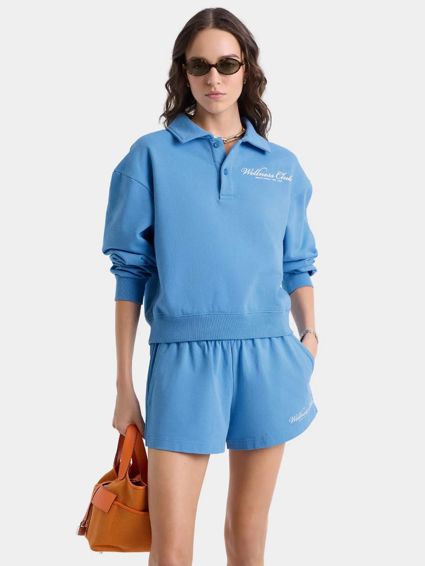 SPORTY & RICH Women Disco Short Wellness Club - Juniper/White