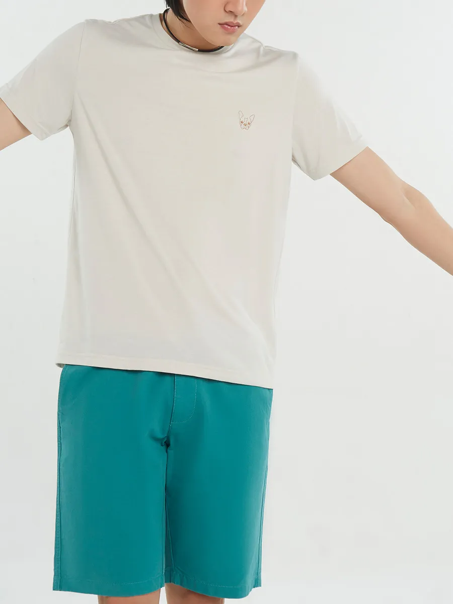 ESP Crew Neck Frenchie Tee Shirt Men Ivory