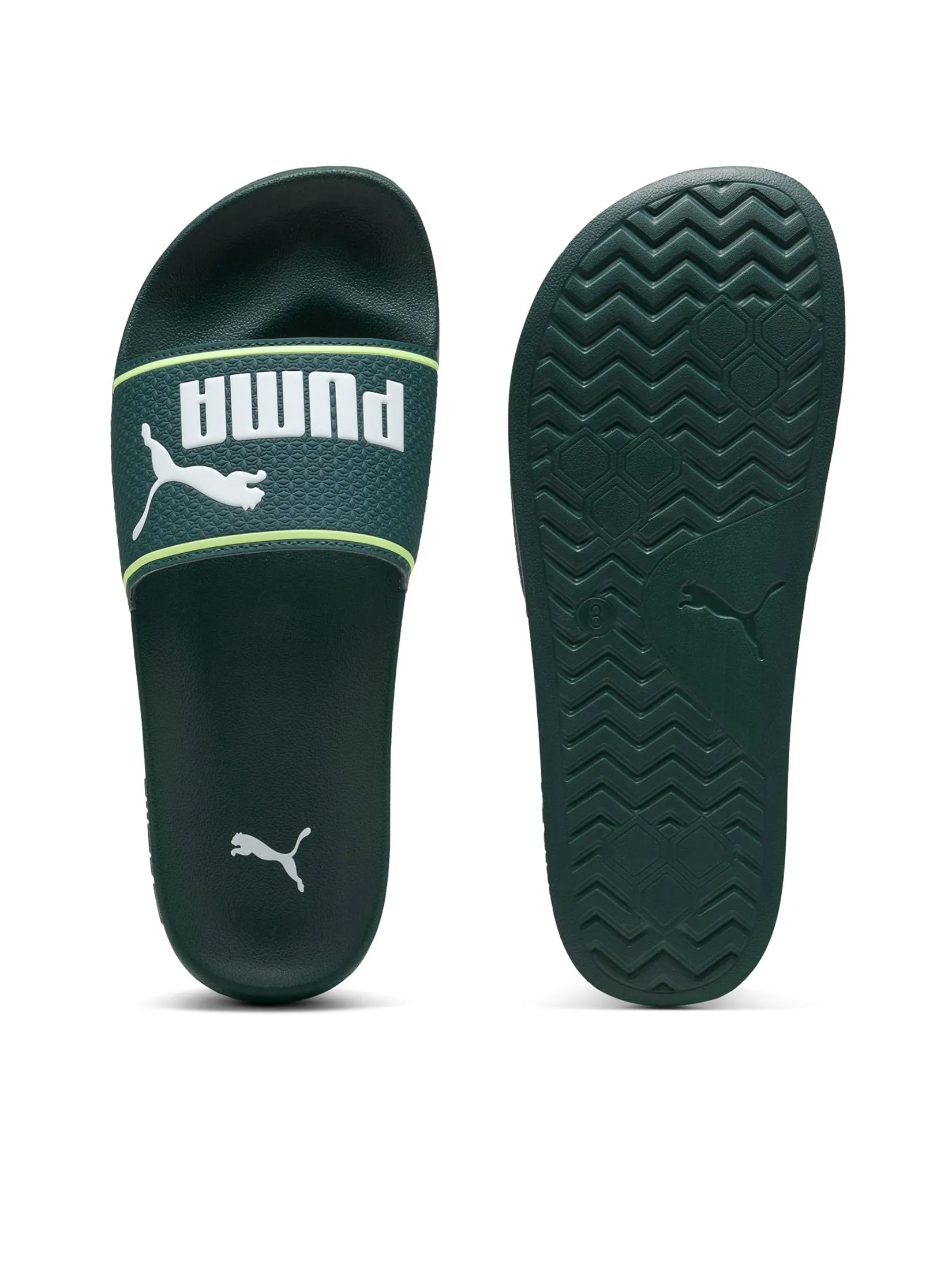 PUMA Unisex Slides Leadcat 2.0 399706-36 Green Terrain-Puma White-Fizzy Light