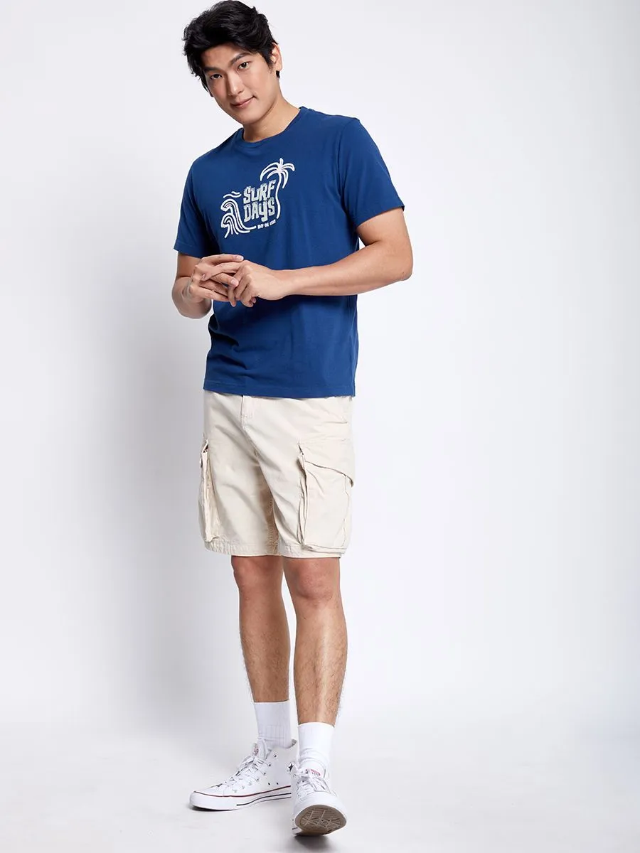 DEFRY 01 Men T-shirt Crew Neck Printed Navy