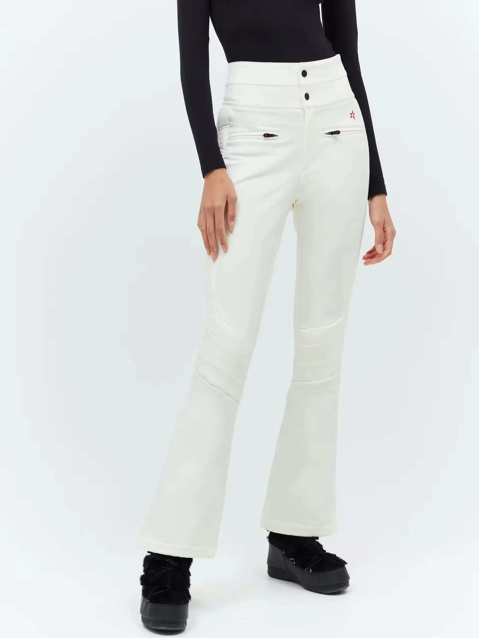 PERFECT MOMENT AURORA HIGH WAIST FLARE PANT IN SNOW WHITE