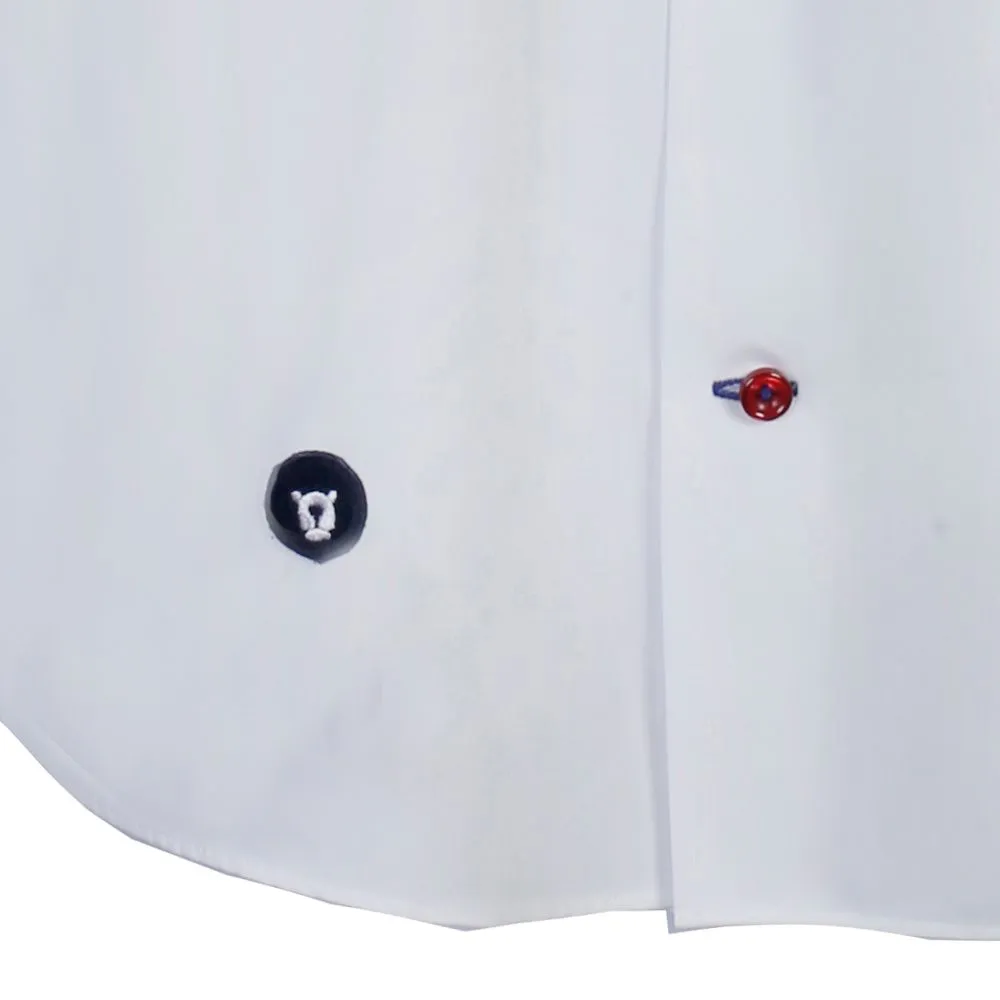 BROWNE & CO. White Button Down Long Sleeves Shirt with Pocket