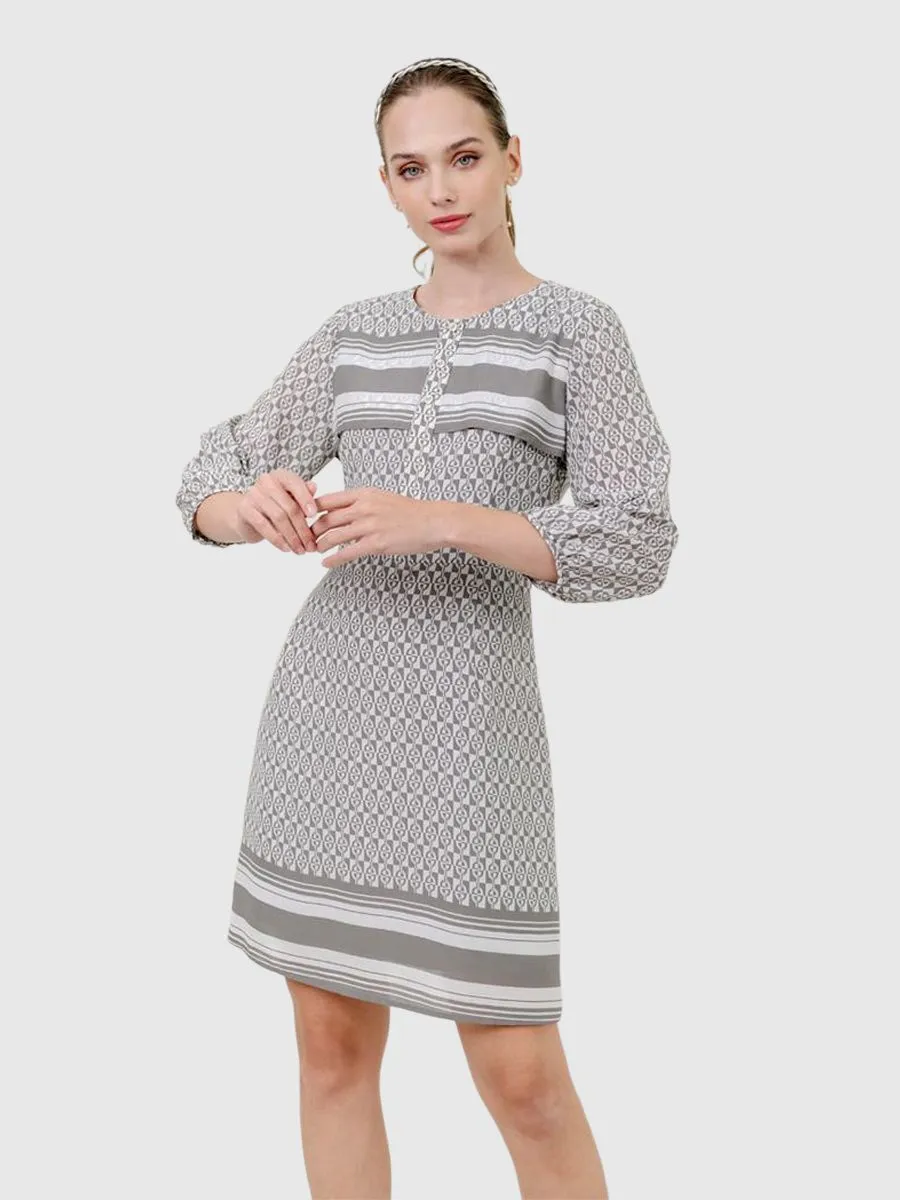 AMILA Women Dress Chiffon Dobby Grey