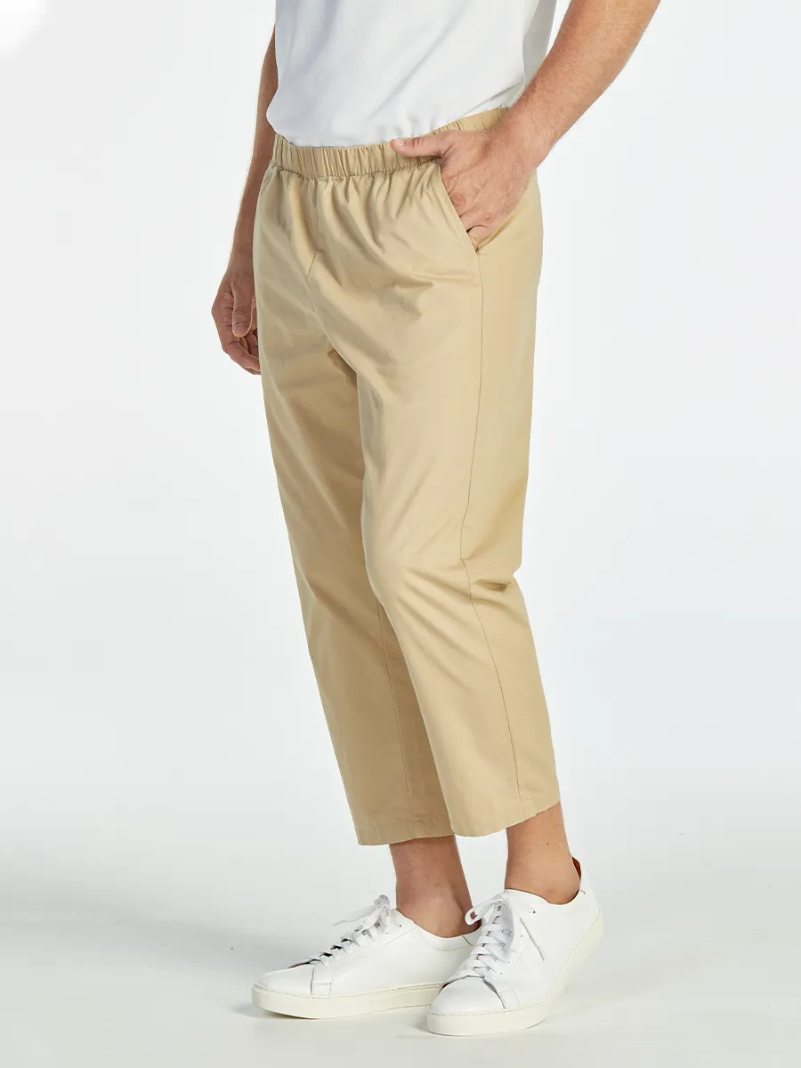 ELLE HOMME MEN ELASTIC WAIST PANTS W8Q001BE - BEIGE