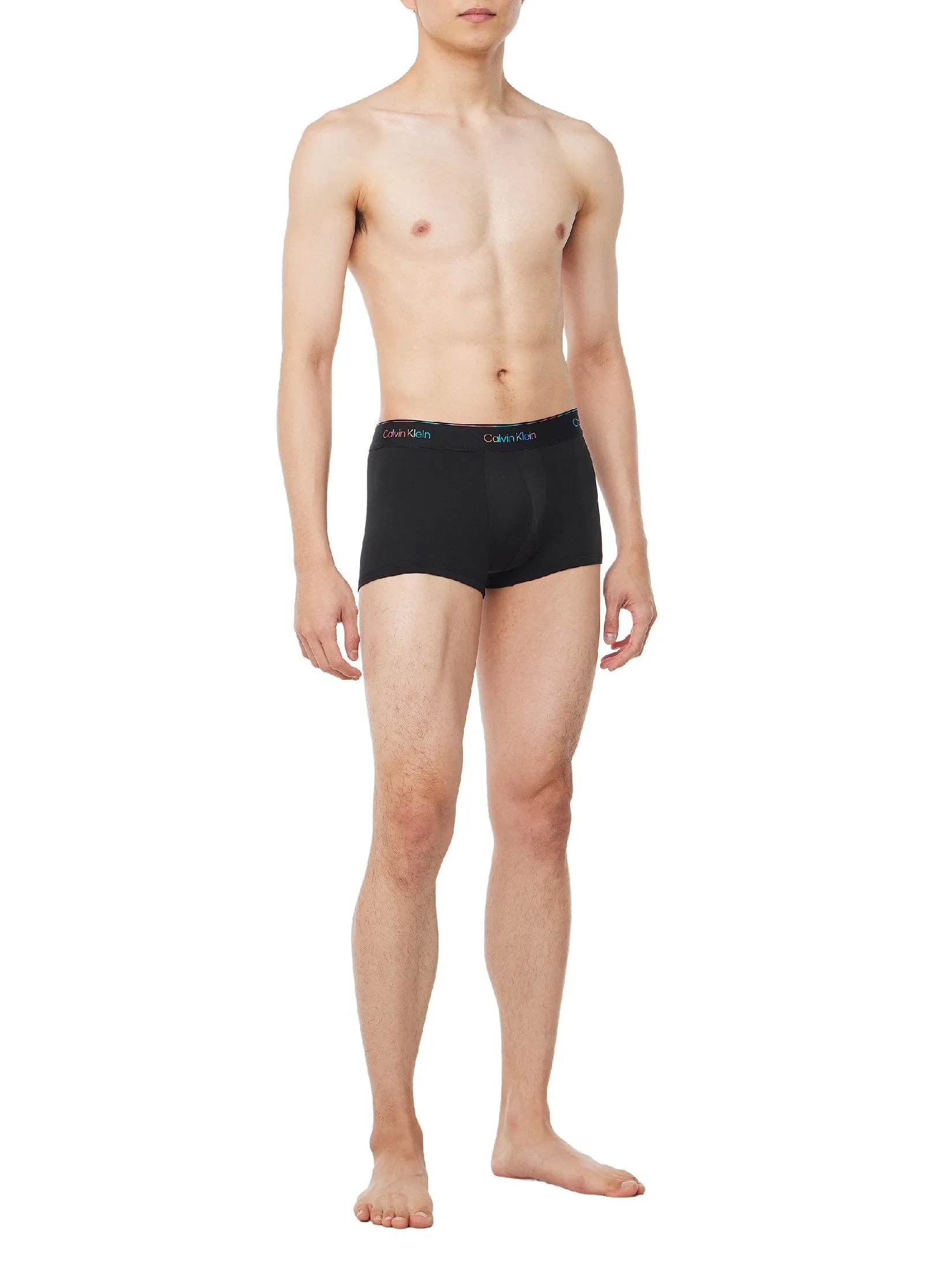 CALVIN KLEIN Men's Microfiber Stretch Pride Low Rise Trunks Black