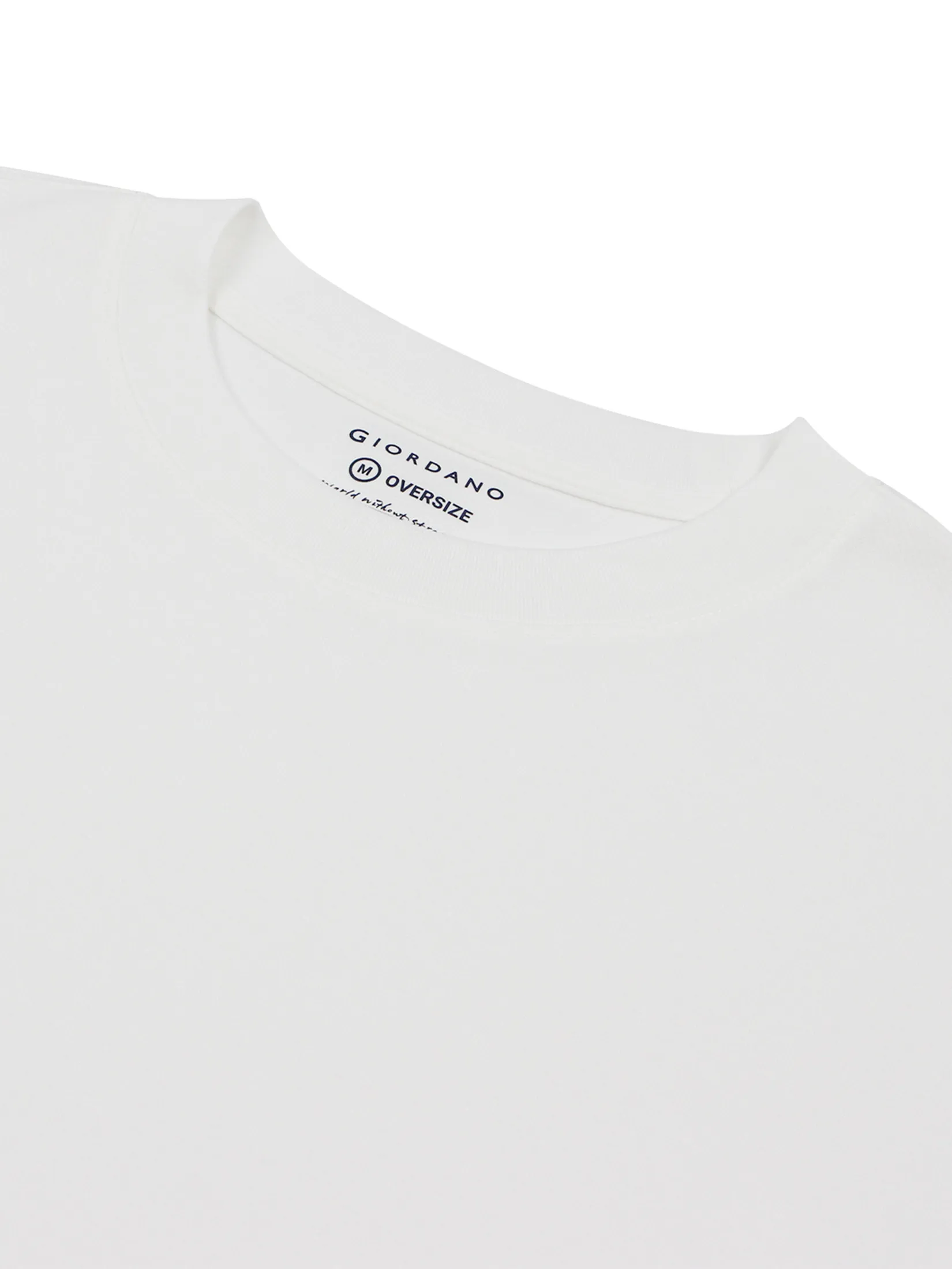 GIORDANO Men s Sorona Jacquard Short Sleeve Oversize Tee White