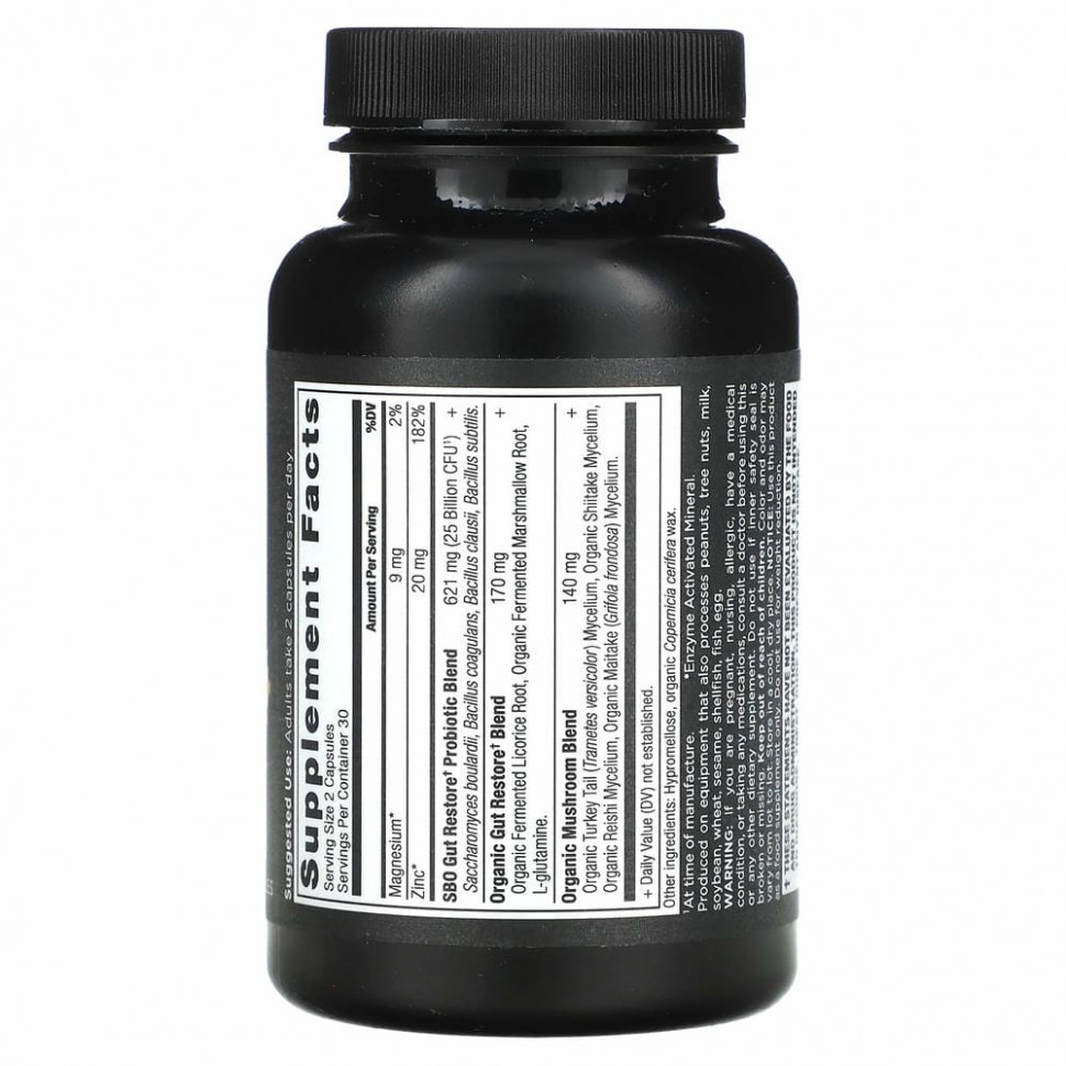 Dr. Axe / Ancient Nutrition, SBO Probiotics, средство для восстановления кишечника, 25 млрд КОЕ, 60 капсул