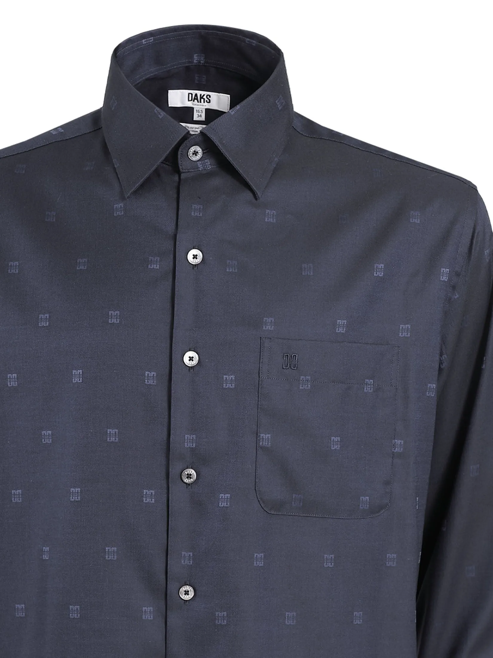DAKS MEN Long Sleeve Shirt Smart Fit Navy