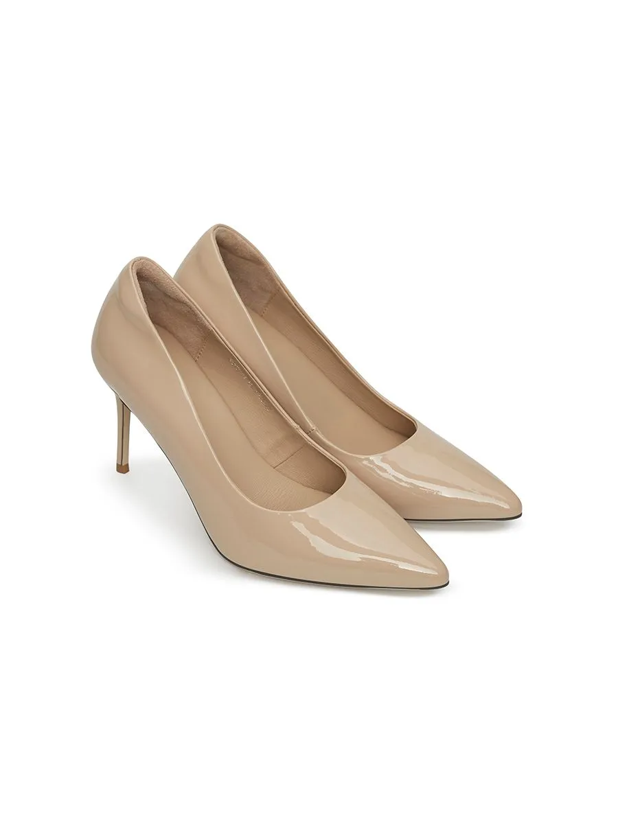 SHU WOMEN  CELEB HEELS 3.5" IN MILAN - GLOSSY NUDE
