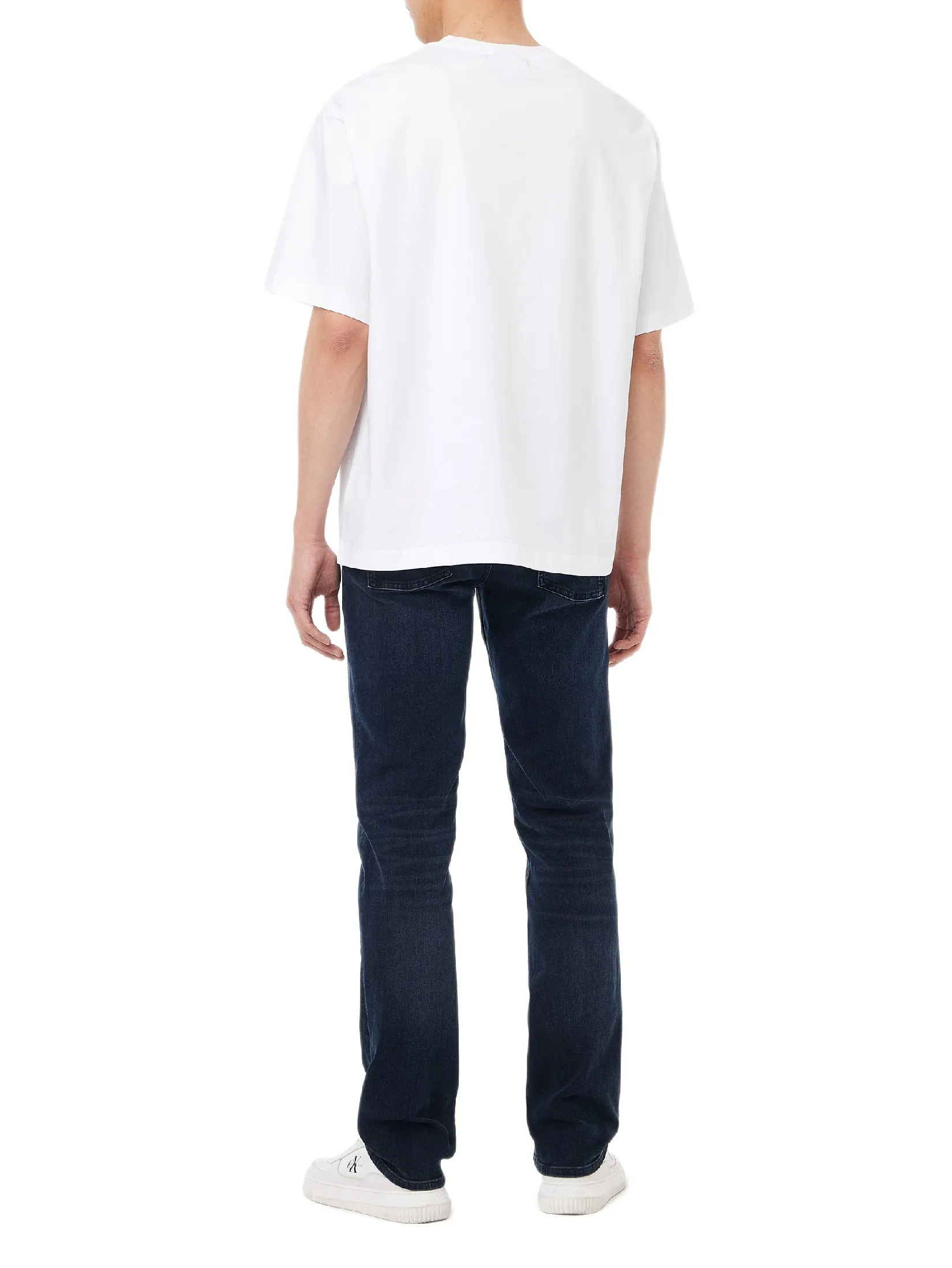 CALVIN KLEIN Men s Relaxed Fit CKJ Graphic Short Sleeve T-Shirt White