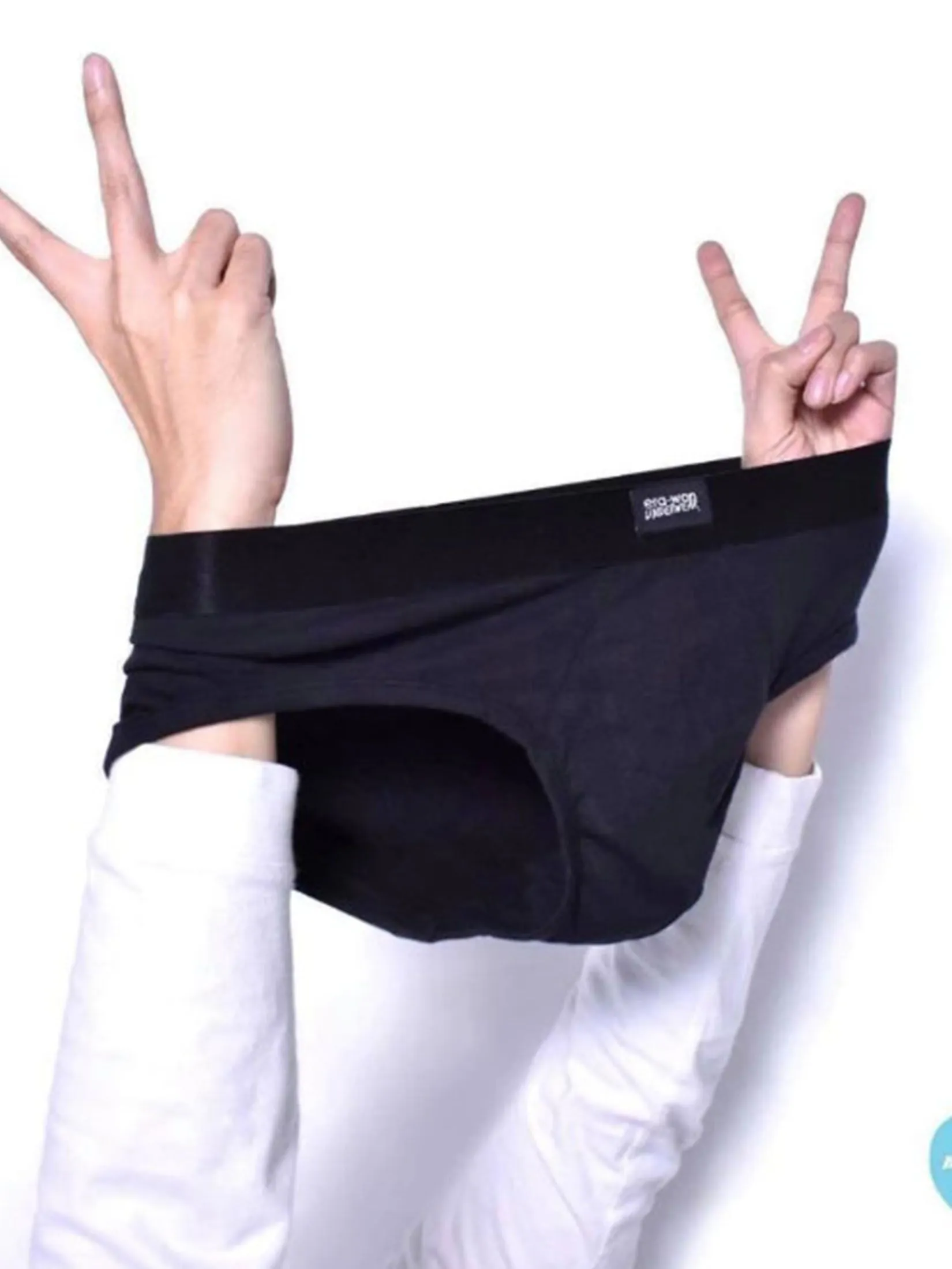 ERA-WON Men's Underwear bikini Zinc Plus Anti-bacteria Black 4 Pcs.