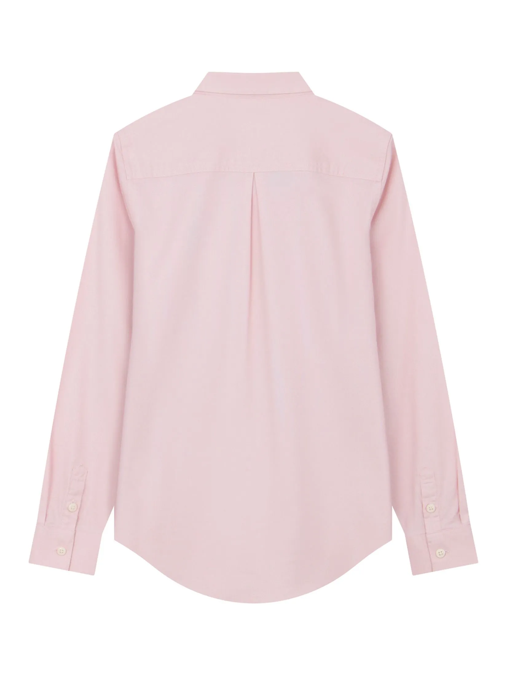 GIORDANO Women's Slim Embroidery Oxford Shirts (Classic Man) Pinkesque