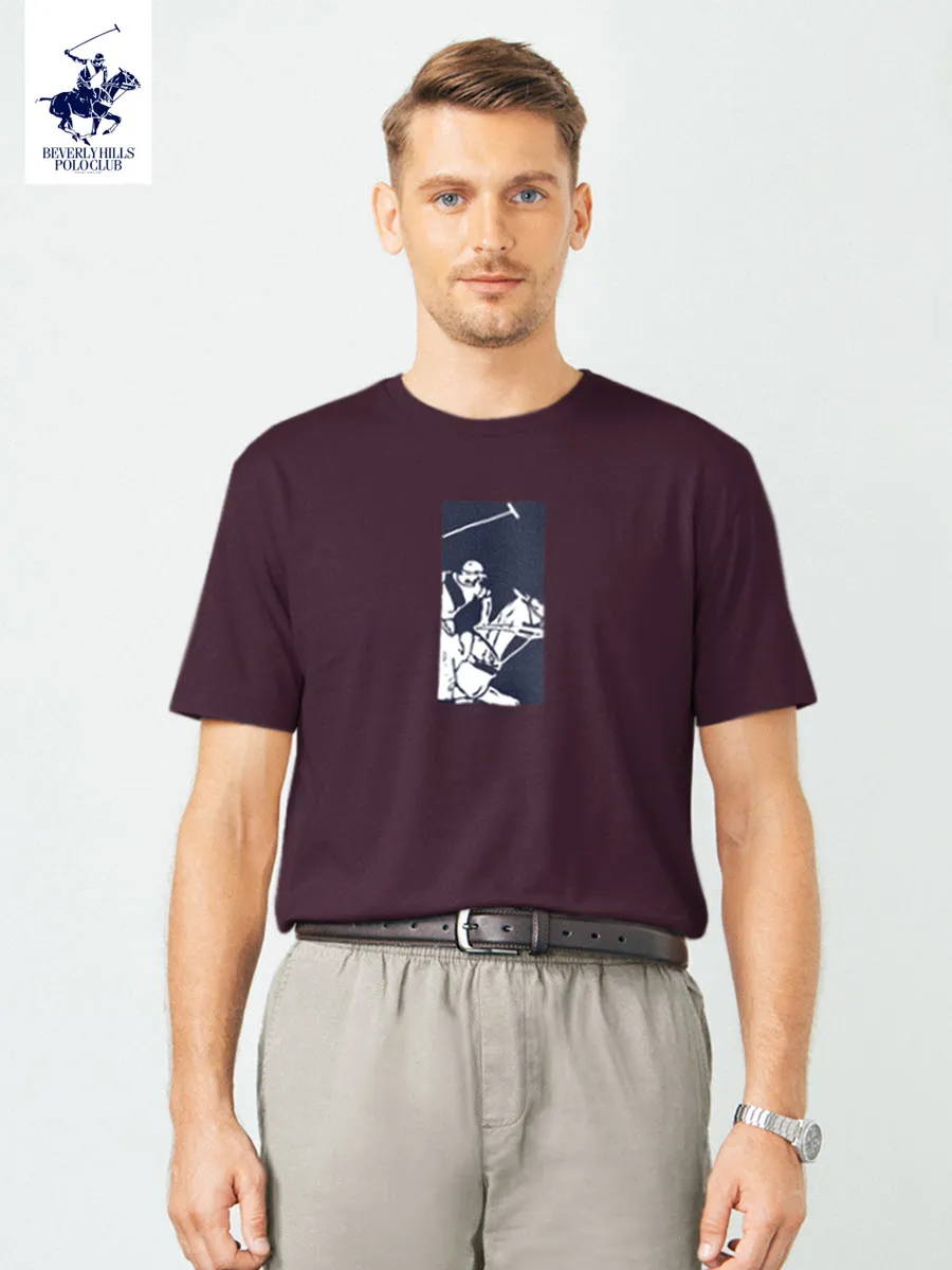 BEVERLY HILLS POLO CLUB Purple Unisex T-Shirt REGULAR-FIT Model BNSR364