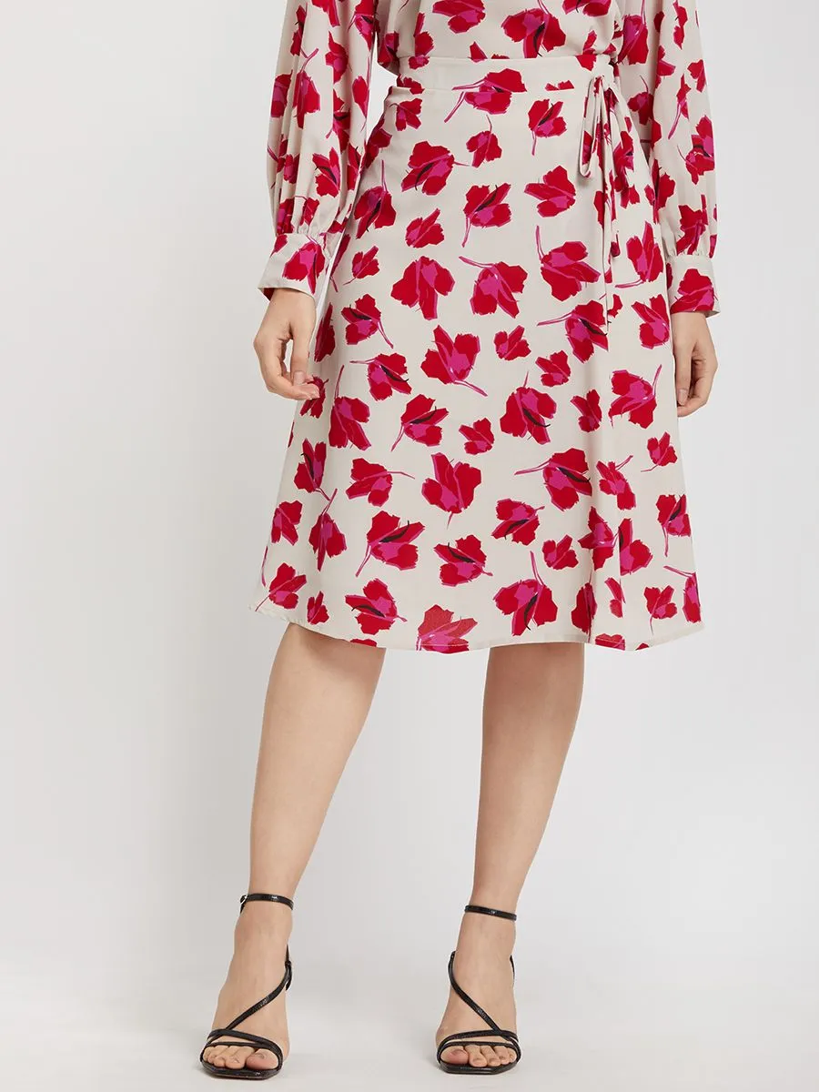 EXPRESSIONS Women Skirt Tie Waist Printed