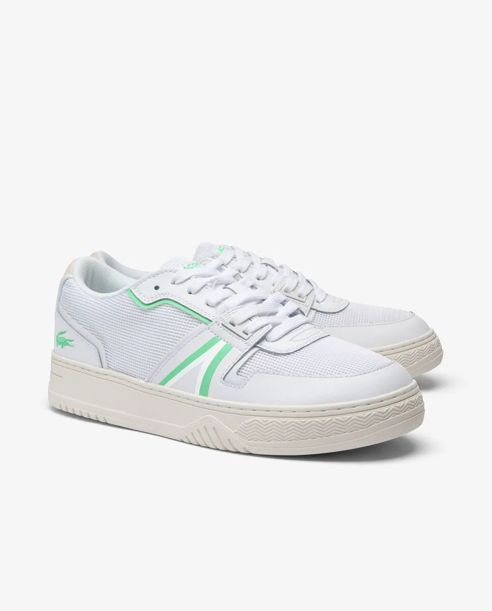 LACOSTE Men’s L001 Leather Contrasted Accent Trainers White