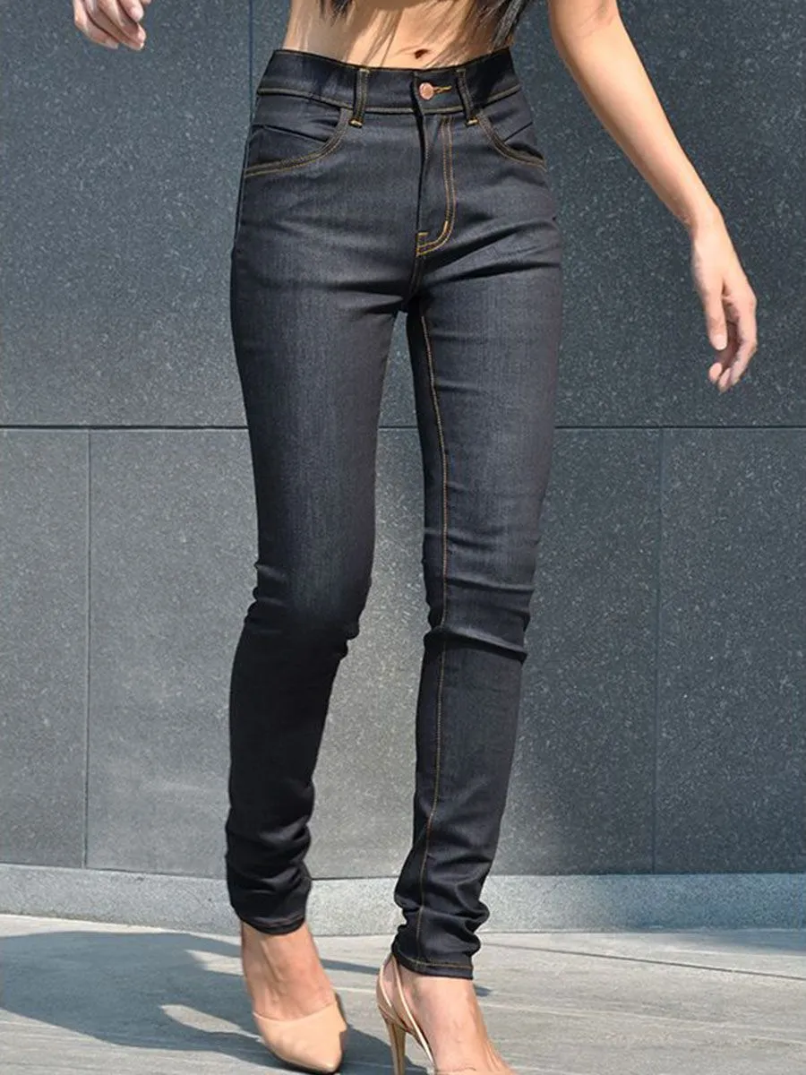 SIMPLE&RAW Lady High Rise Jeans Js902 Blue