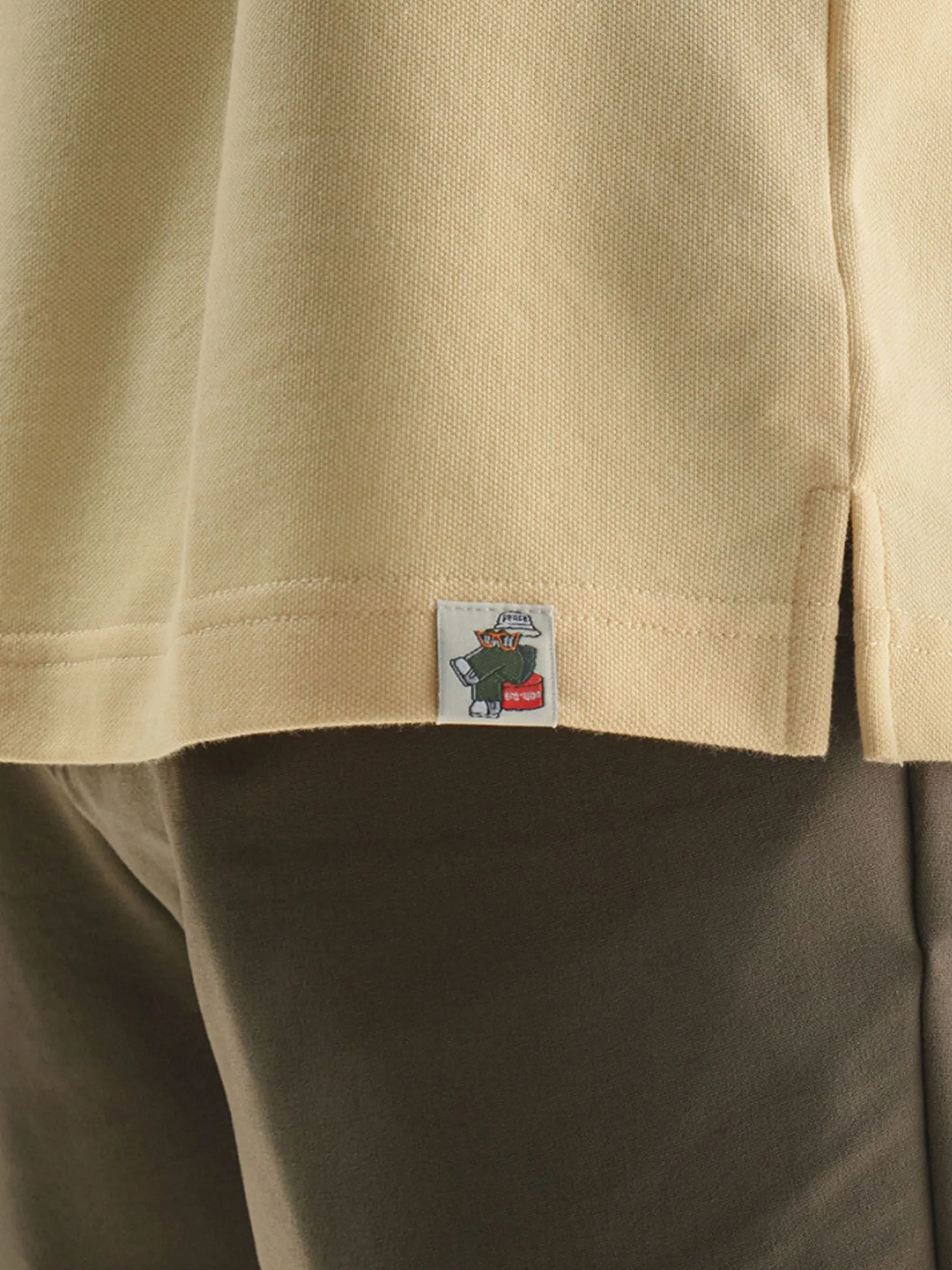 ERA-WON Men's Polo Slim Fit Art toy Collection Yellow