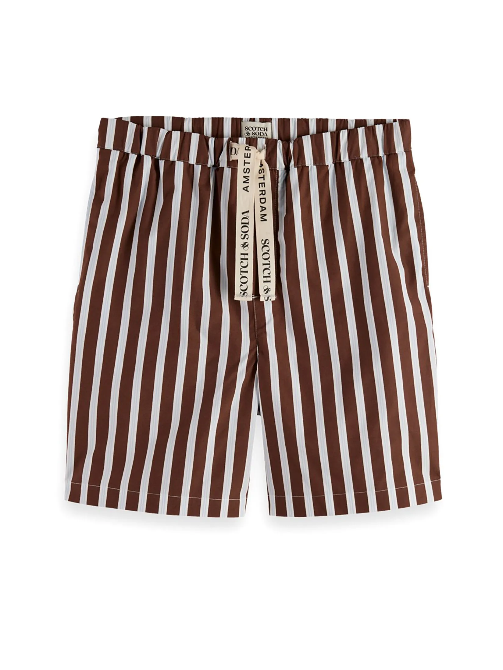 SCOTCH&SODA Men Bermuda Short Fave - Relaxed Fit Striped Poplin Cold Brew Stripe
