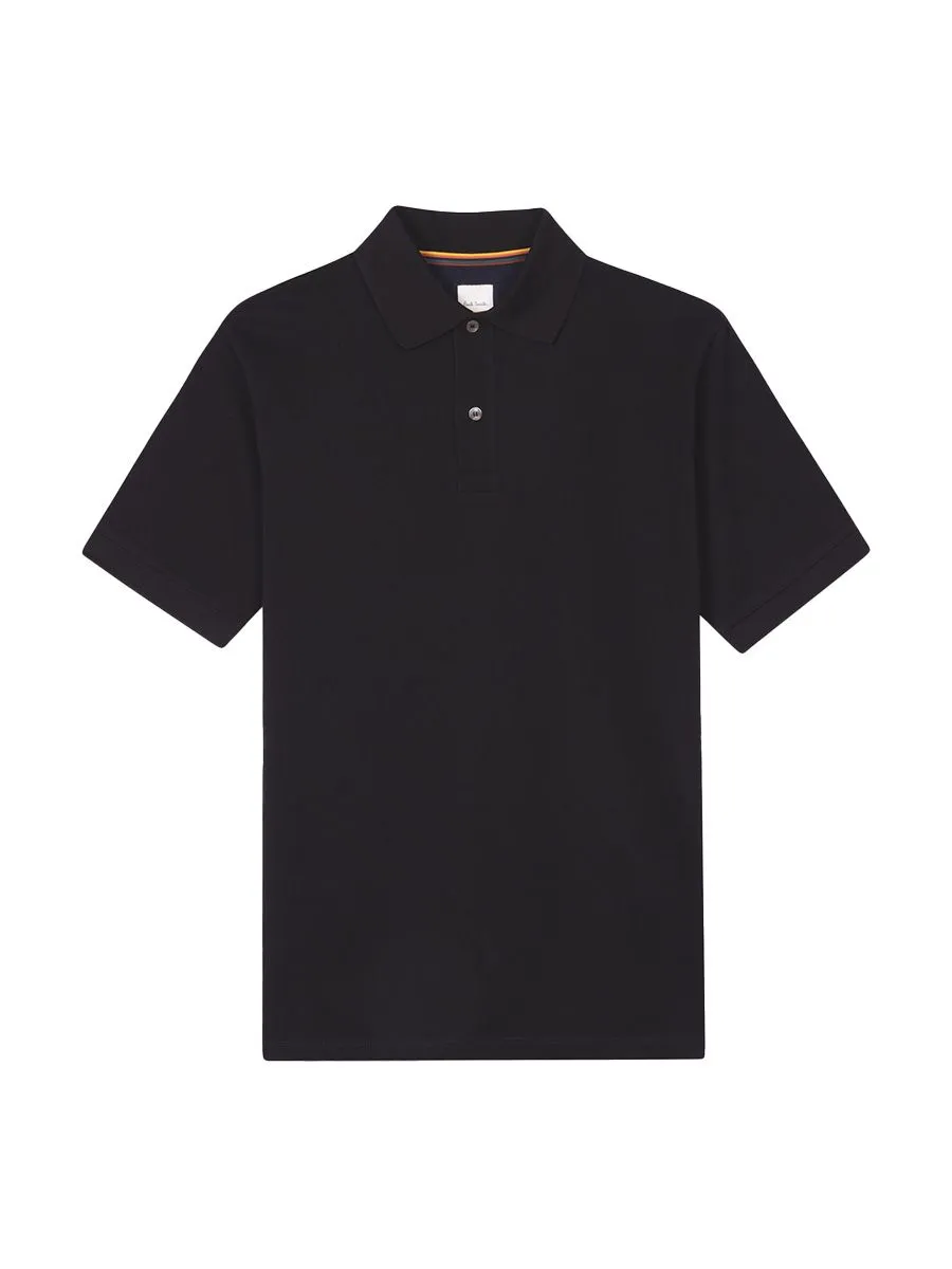 PAUL SMITH POLO SHIRT MENS STR PLACKET POLO BLACK