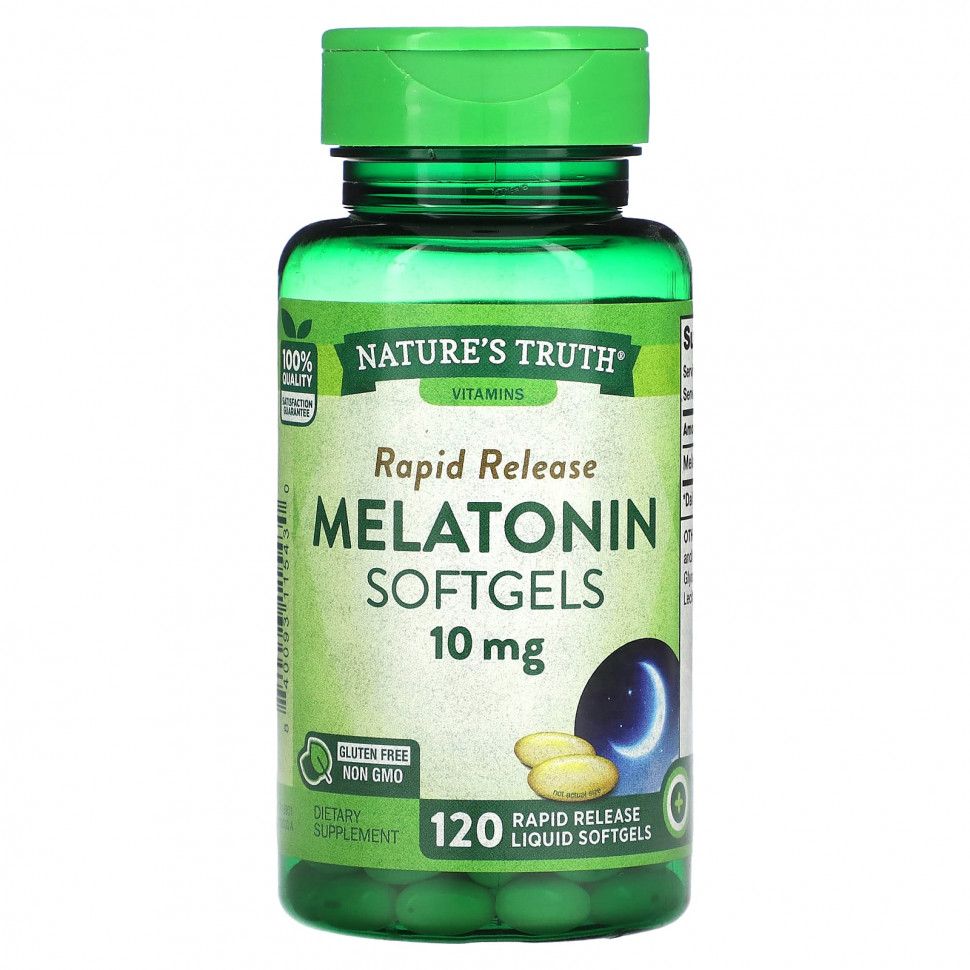 Nature's Truth, Капсулы с мелатонином, 10 мг, 120 капсул с быстрым высвобождением