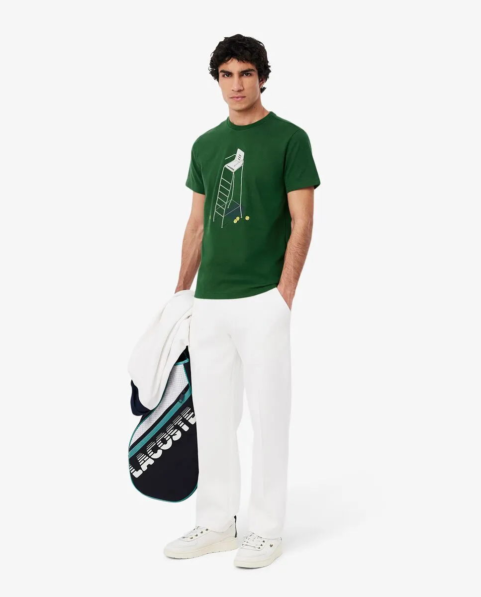 LACOSTE Tennis Heritage Print T-Shirt Green