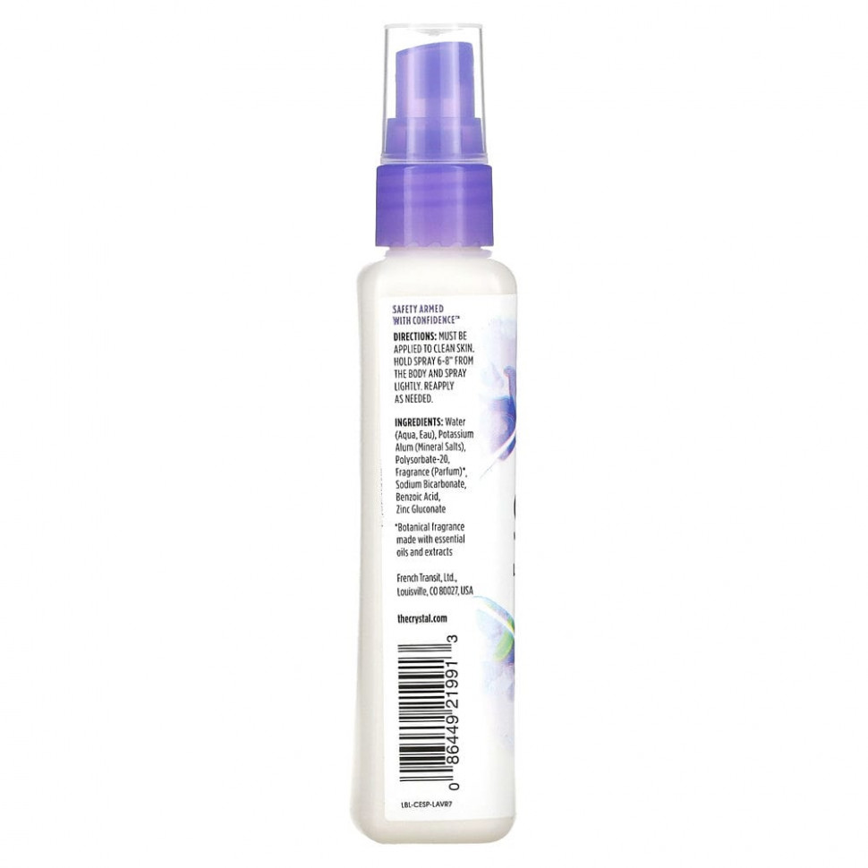 Crystal Body Deodorant, Минеральный дезодорант-спрей с лавандой и белым чаем, 118 мл (4 жидких унции)