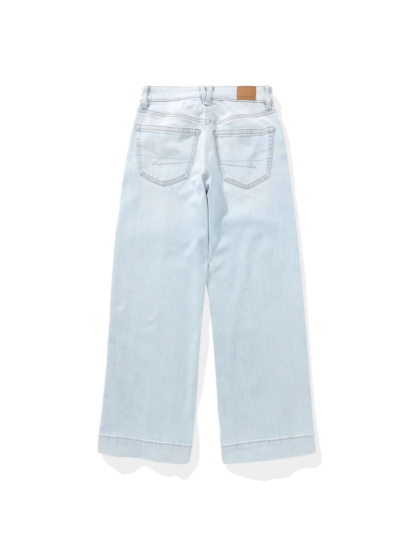 AMERICAN EAGLE WOMEN SUPER-HIGH RISE BAGGY WIDE LEG JEANS 432 SKYLIGHT