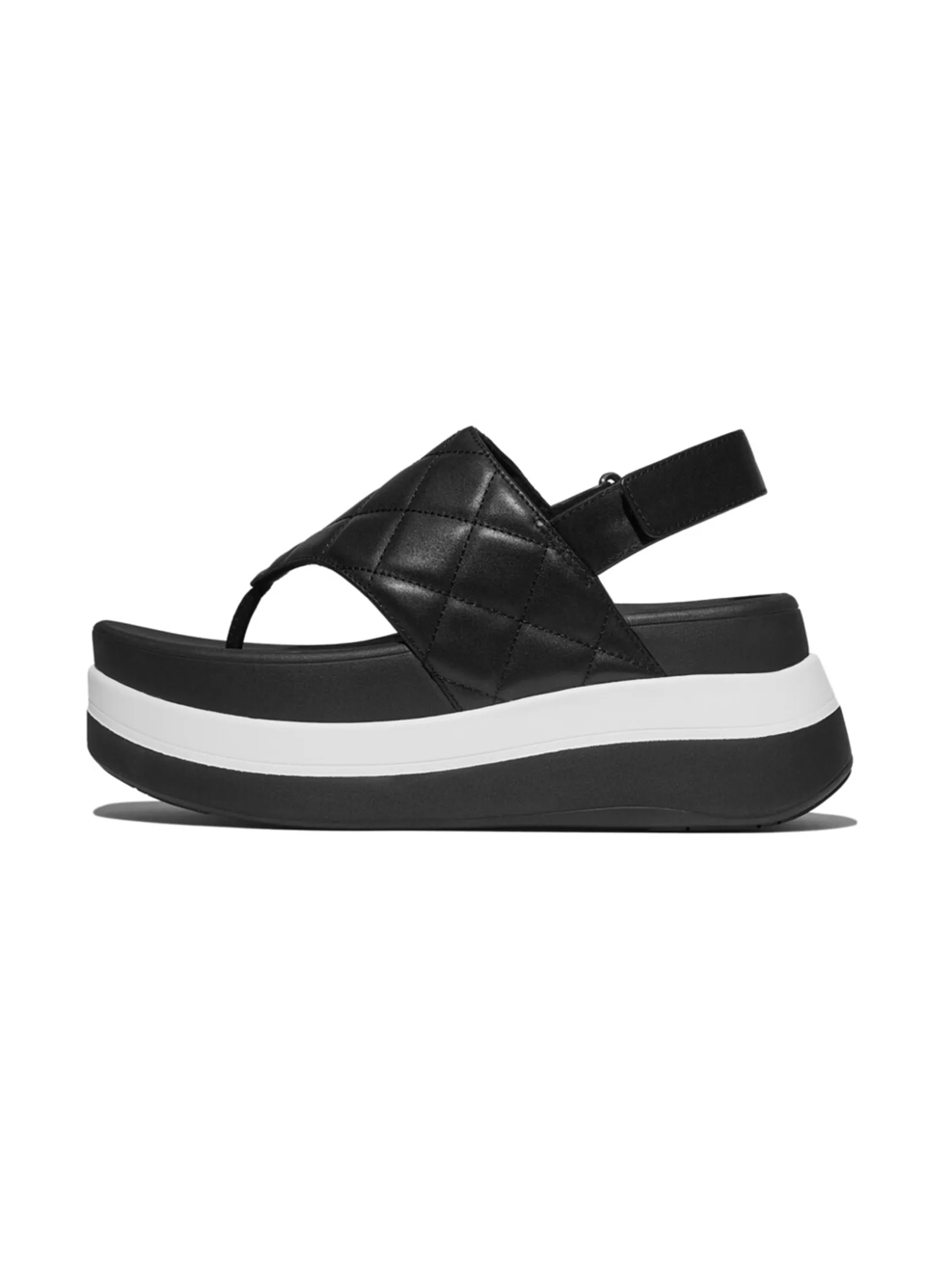 FitFlop™ WOMEN S F-MODE STACK QUILTED B/STRAP BLACK