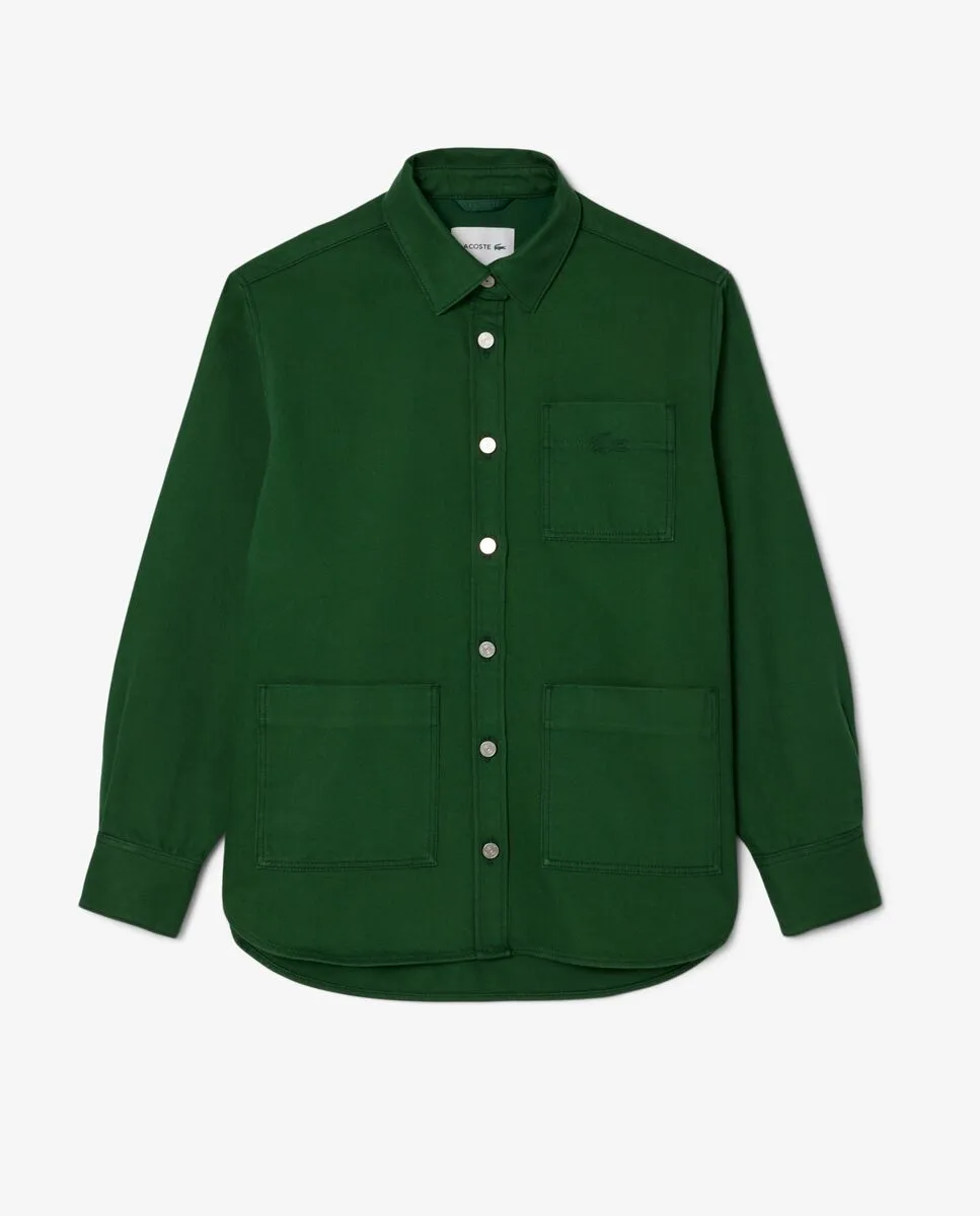 LACOSTE Oversized Denim Jacket Green