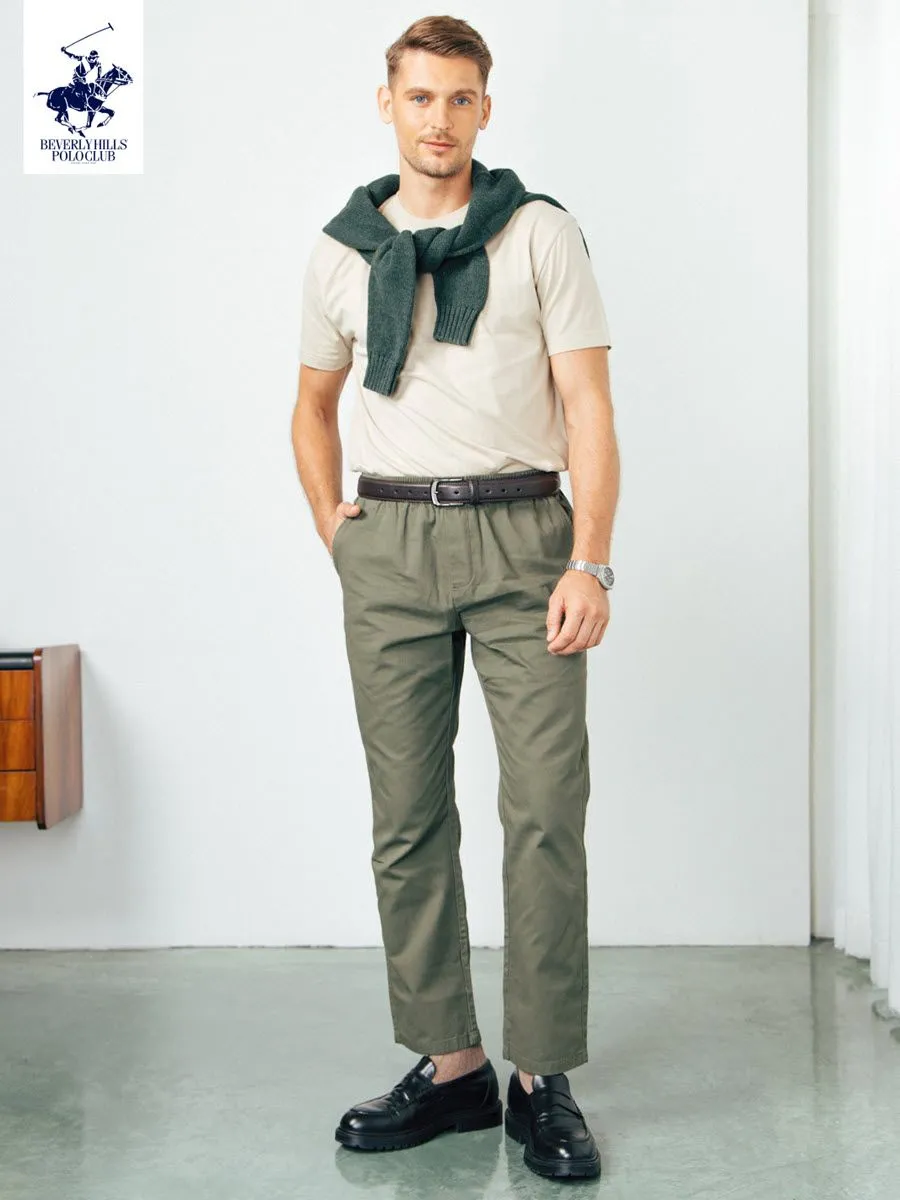 BEVERLY HILLS POLO CLUB Khaki Unisex T-Shirt REGULAR-FIT Model BNSP102