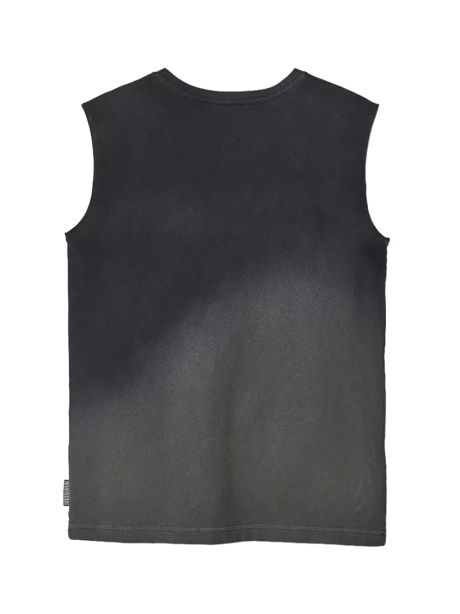 MARC JACOBS THE GRUNGE SPRAY MUSCLE TEE STEEL GREY