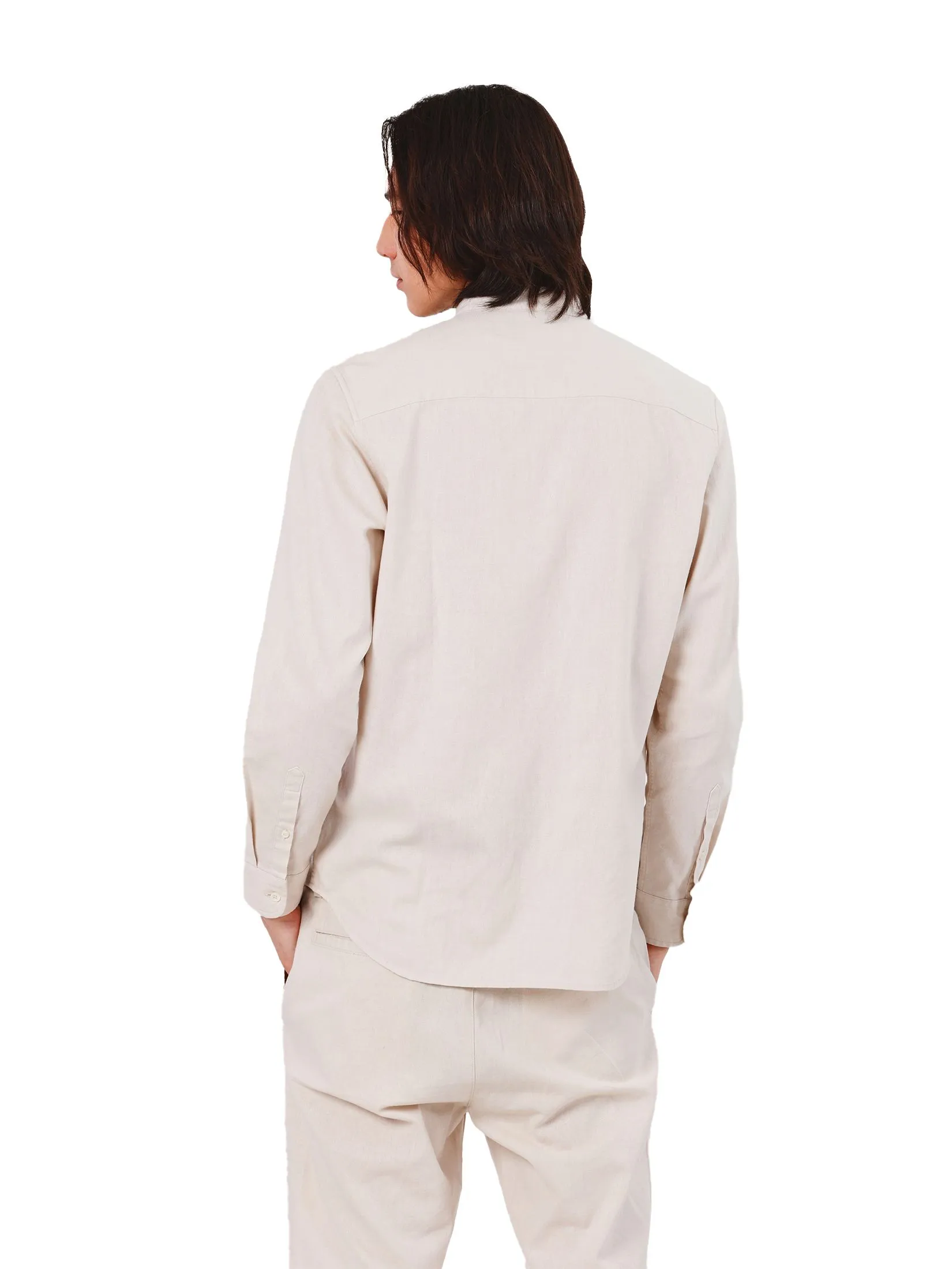 JOHN HENRY Men's Long Sleeves Shirts (Slim Fit) Rejuvenate Vacation Beige