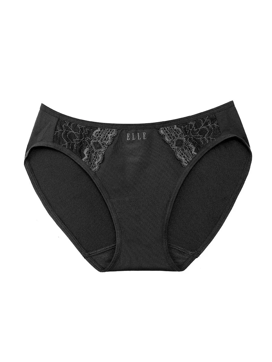 ELLE LINGERIE UNDERWEAR BIKINI LOWRISE LU2860BL BLACK