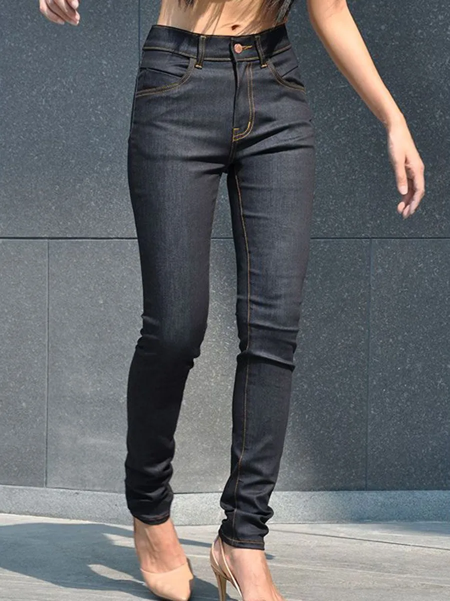 SIMPLE&RAW Lady High Rise Jeans Js902-H-32 Blue