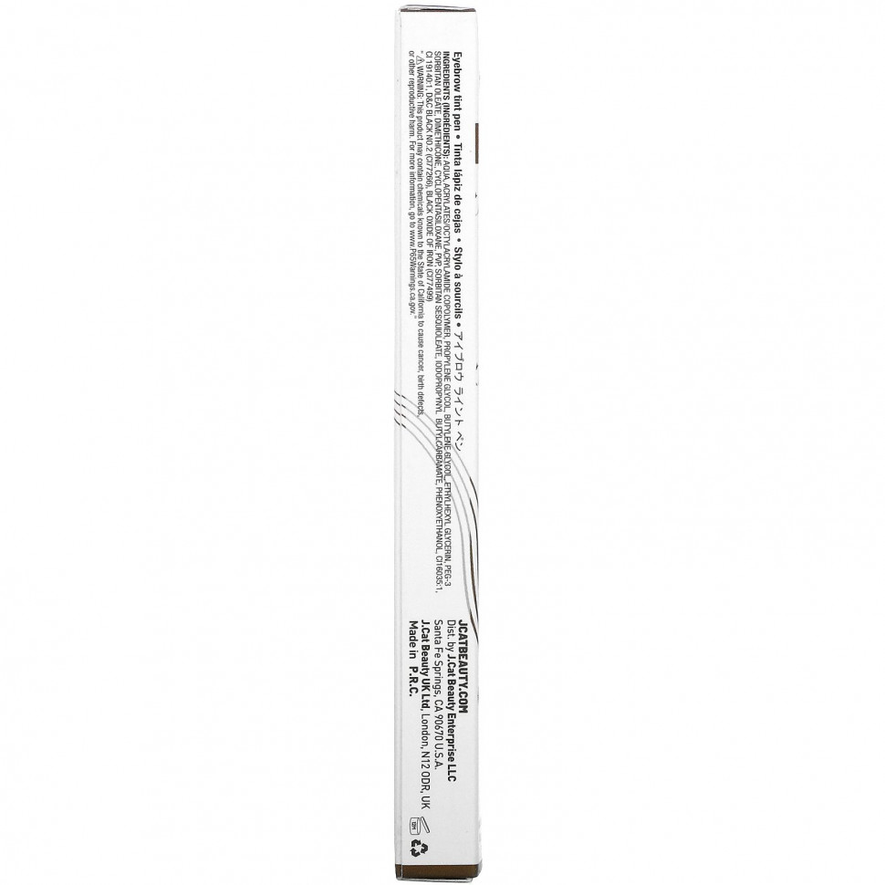 J.Cat Beauty, Ручка для контурирования бровей с 4 кончиками, коричневая, 1,5 г (0,05 унции)