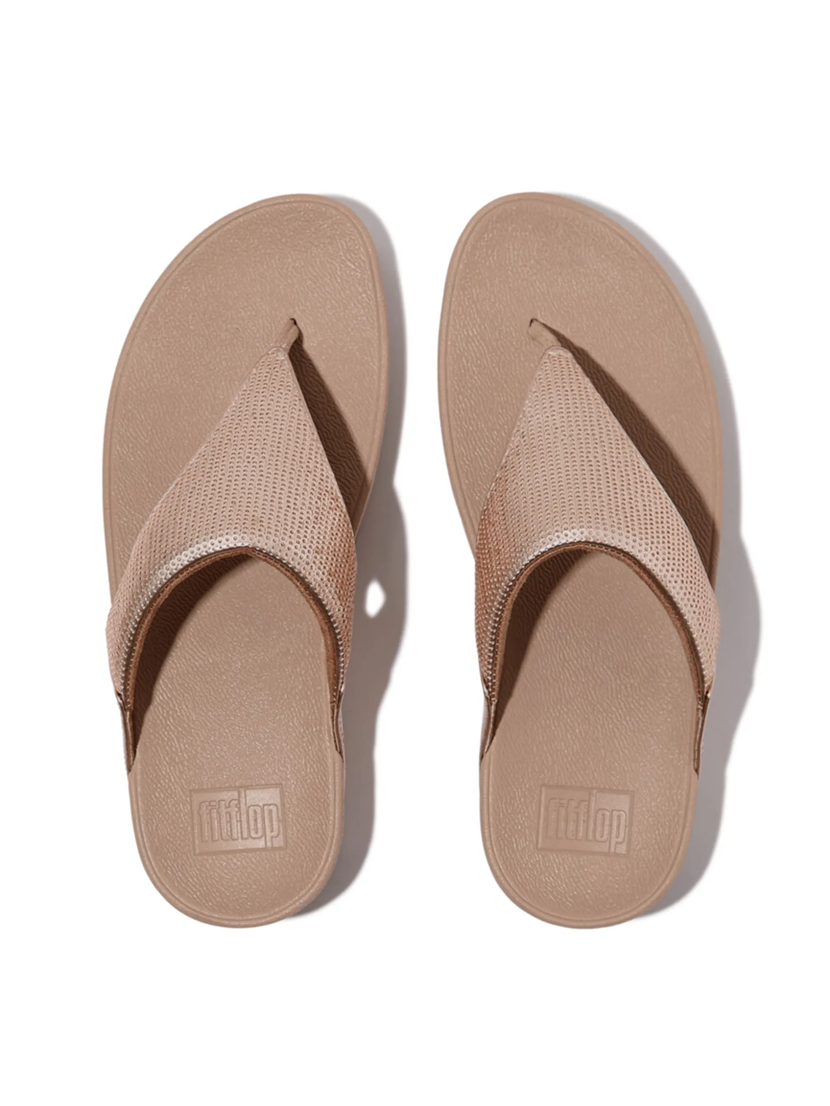 FitFlop™ WOMEN S LULU SEQUIN TOE-POST SANDALS BEIGE
