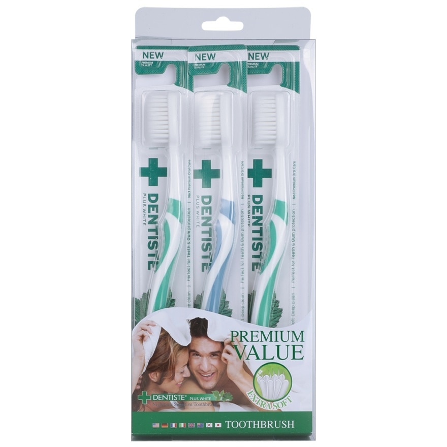 Dentiste Toothbrush Italy Pack 3'S (Mix Color) - Green