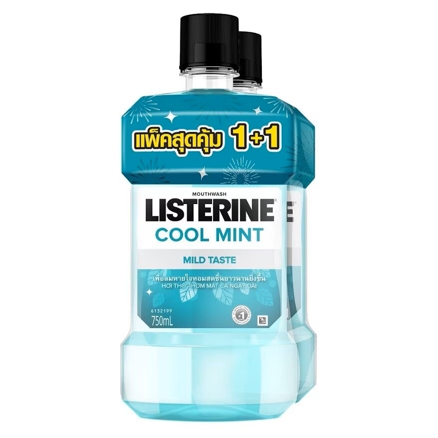 Listerine Mouthwash Cool Mint Zero Alcohol 750 Ml.Twin Pack