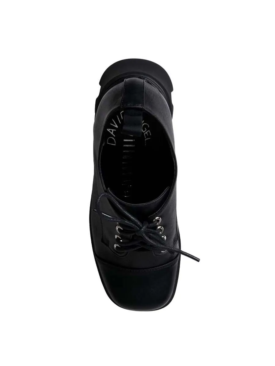 VILLAINS SF YAMINA Women's Platform Oxford Heels BLACK